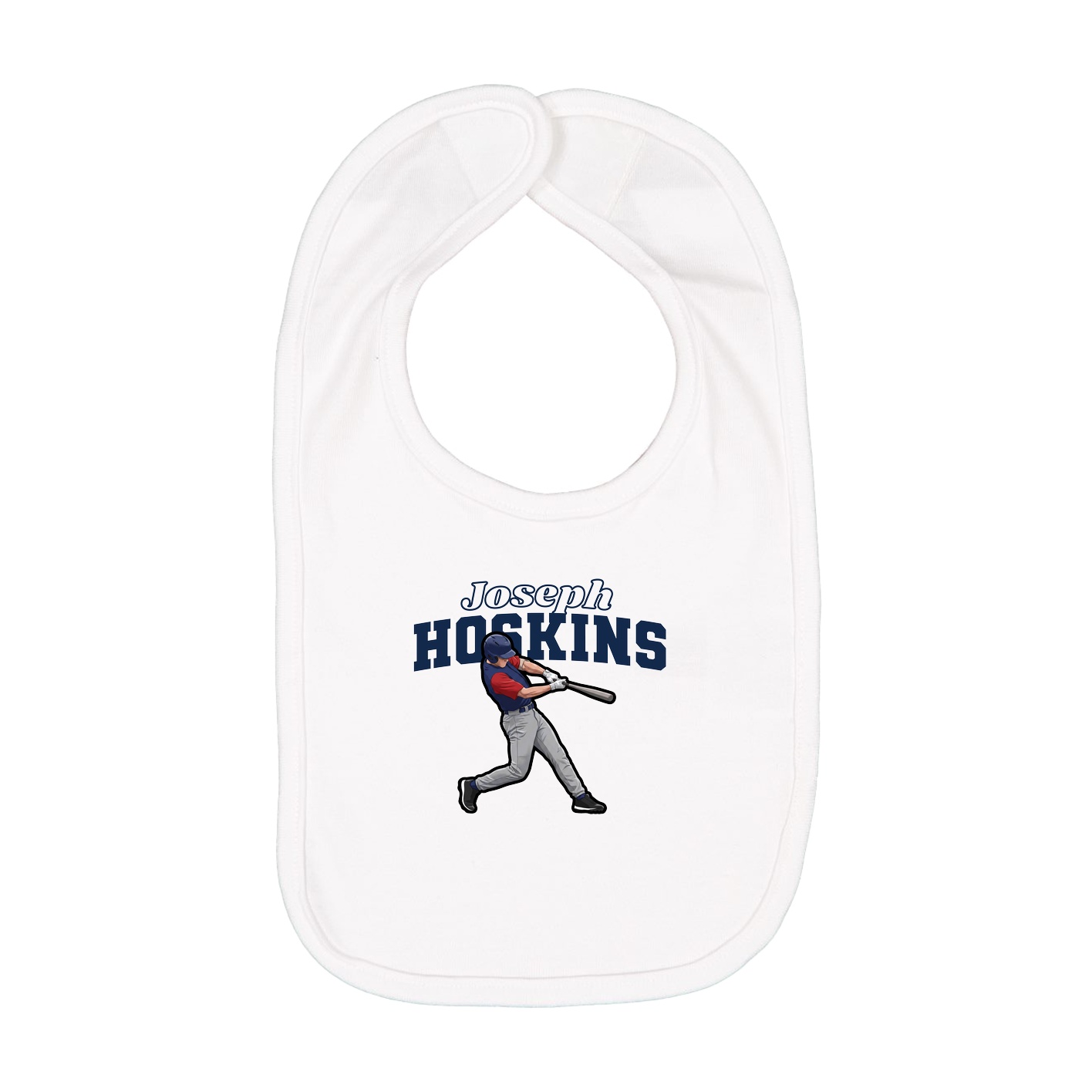 Infant Bib — Name Arch in White