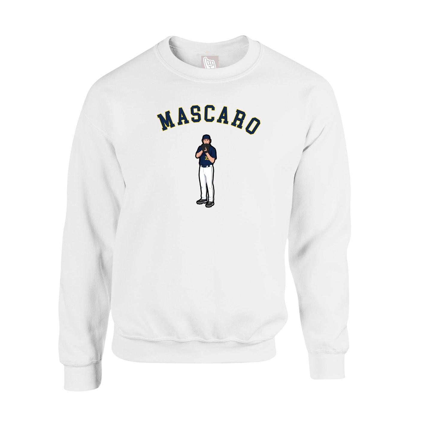 Fleece Crew — Shirsey Arch in White