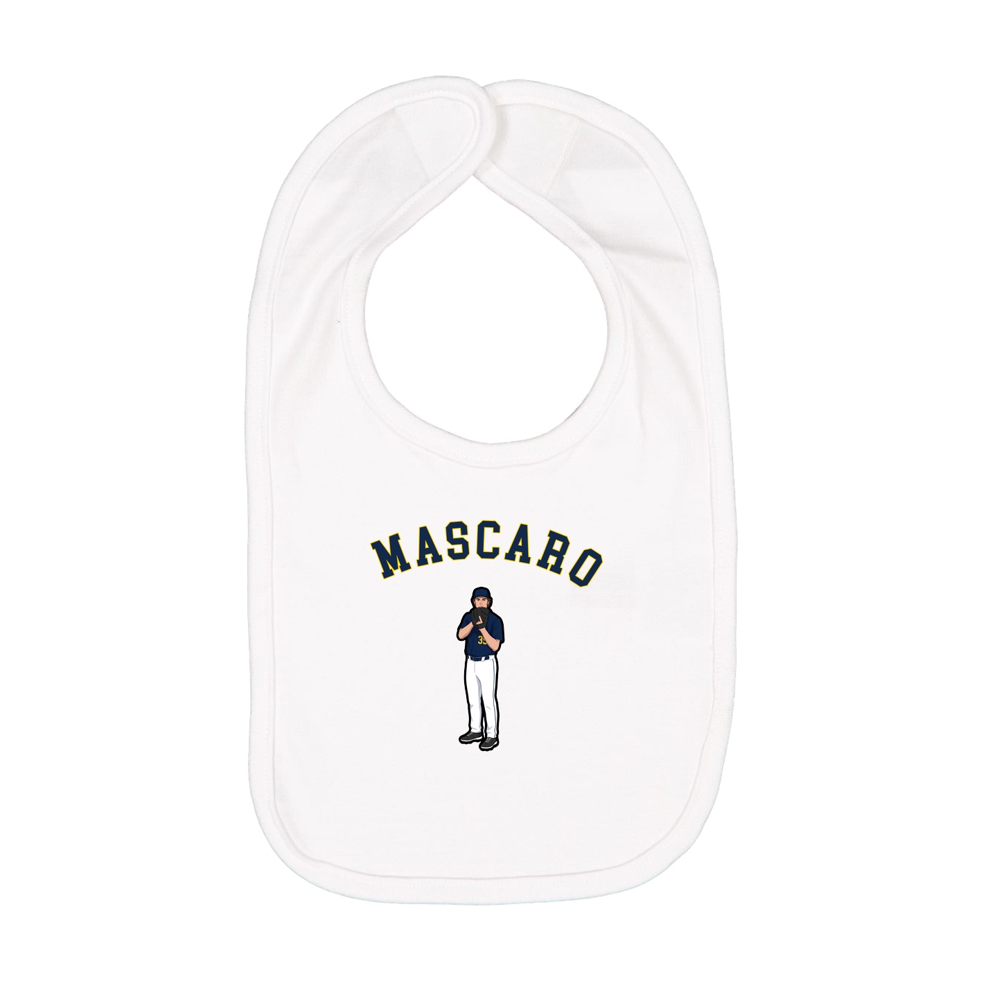 Infant Bib — Shirsey Arch in White