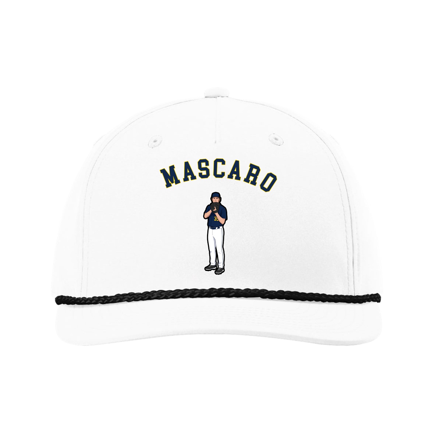 Five-Panel Classic Rope Cap — Shirsey Arch in White