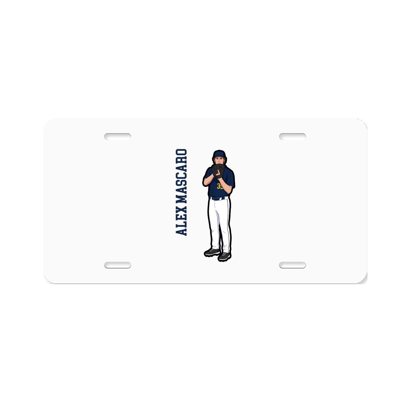 License Plate — Name Vertical in Classic