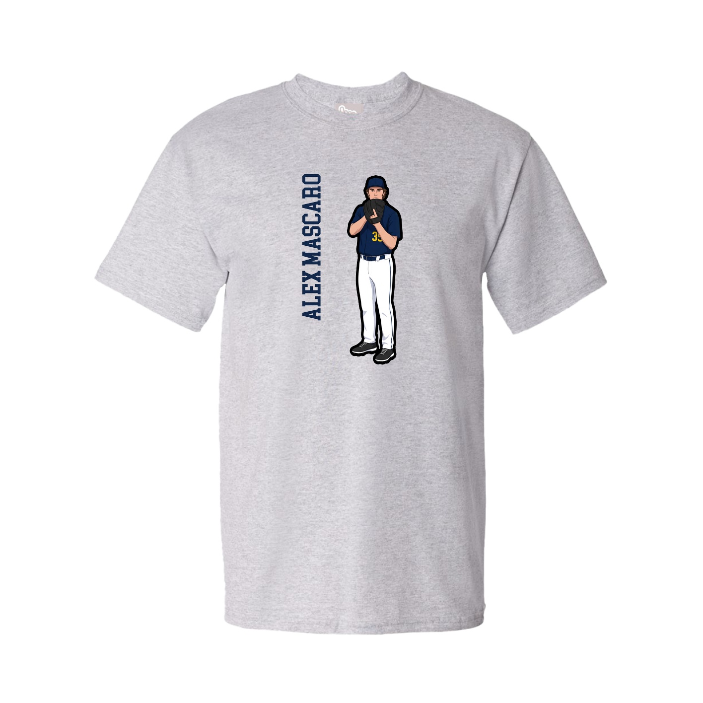Tee — Name Vertical in Grey