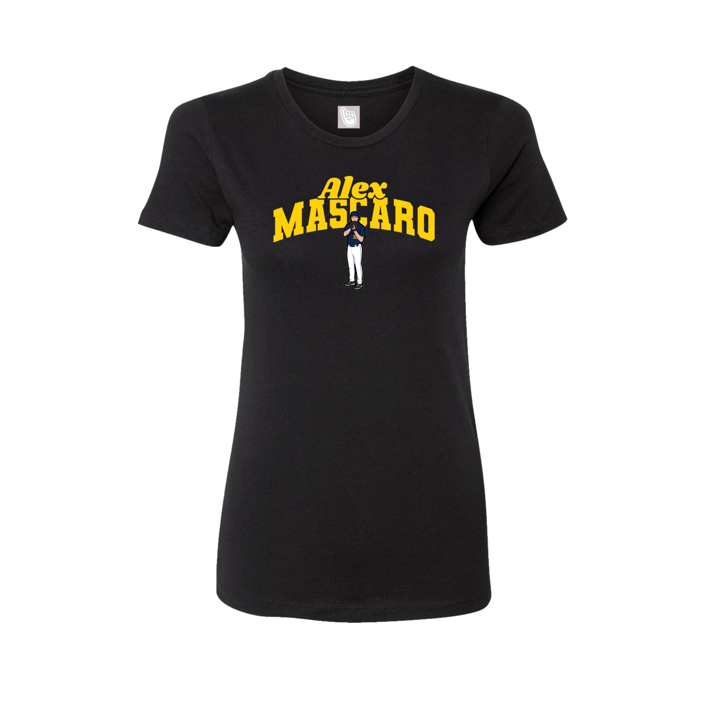Fitted Women's Tee — Signature Arch in Black