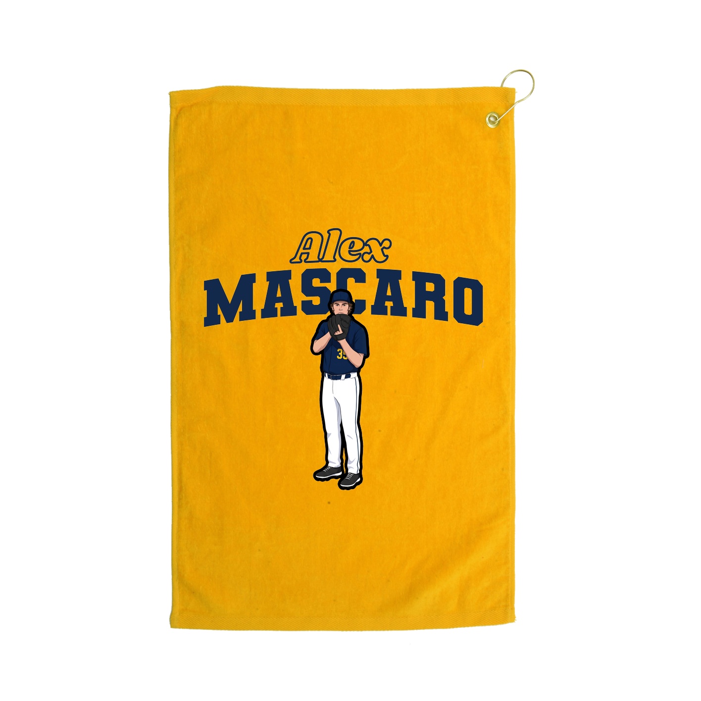 Golf Towel — Name Arch in Gold