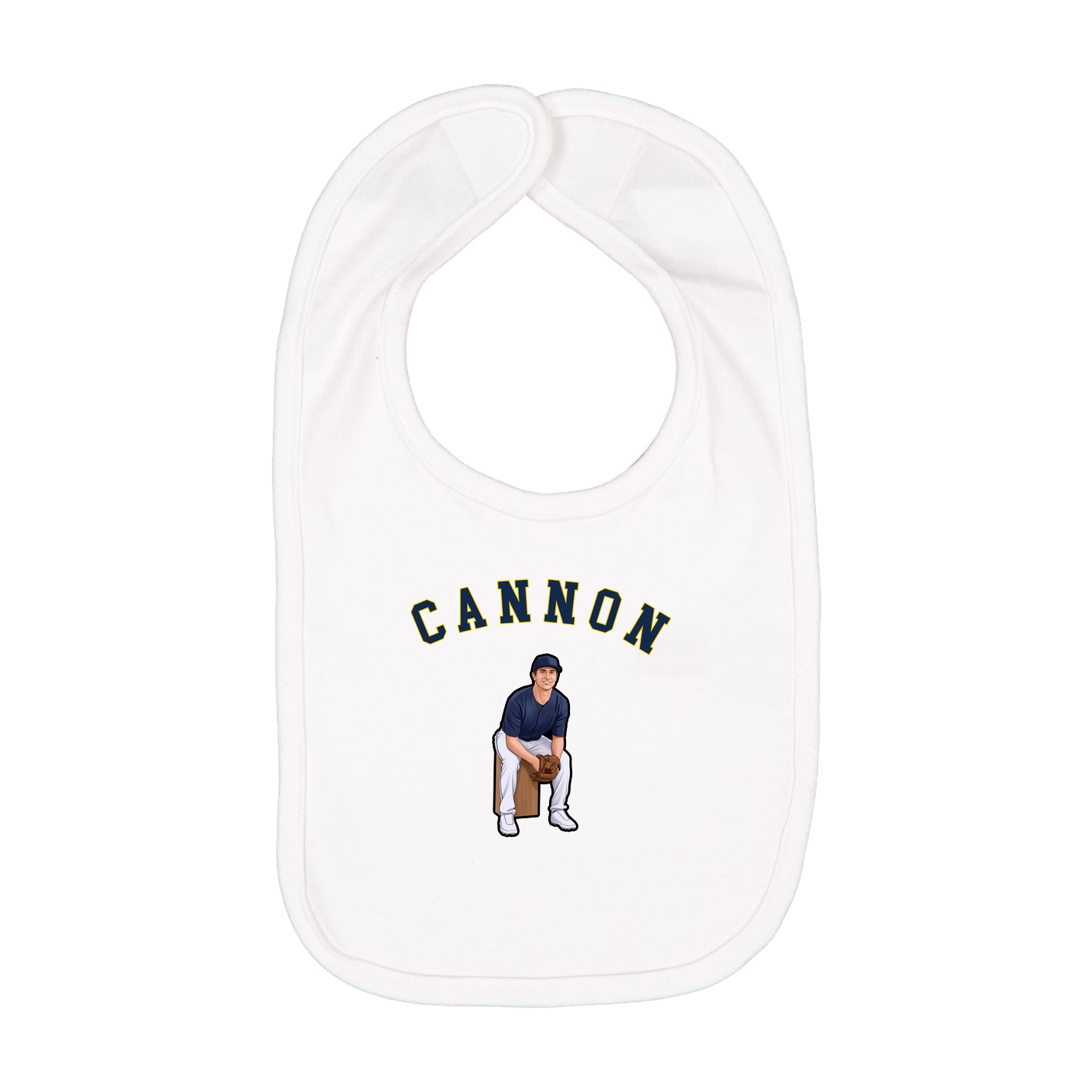 Infant Bib — Shirsey Arch in White