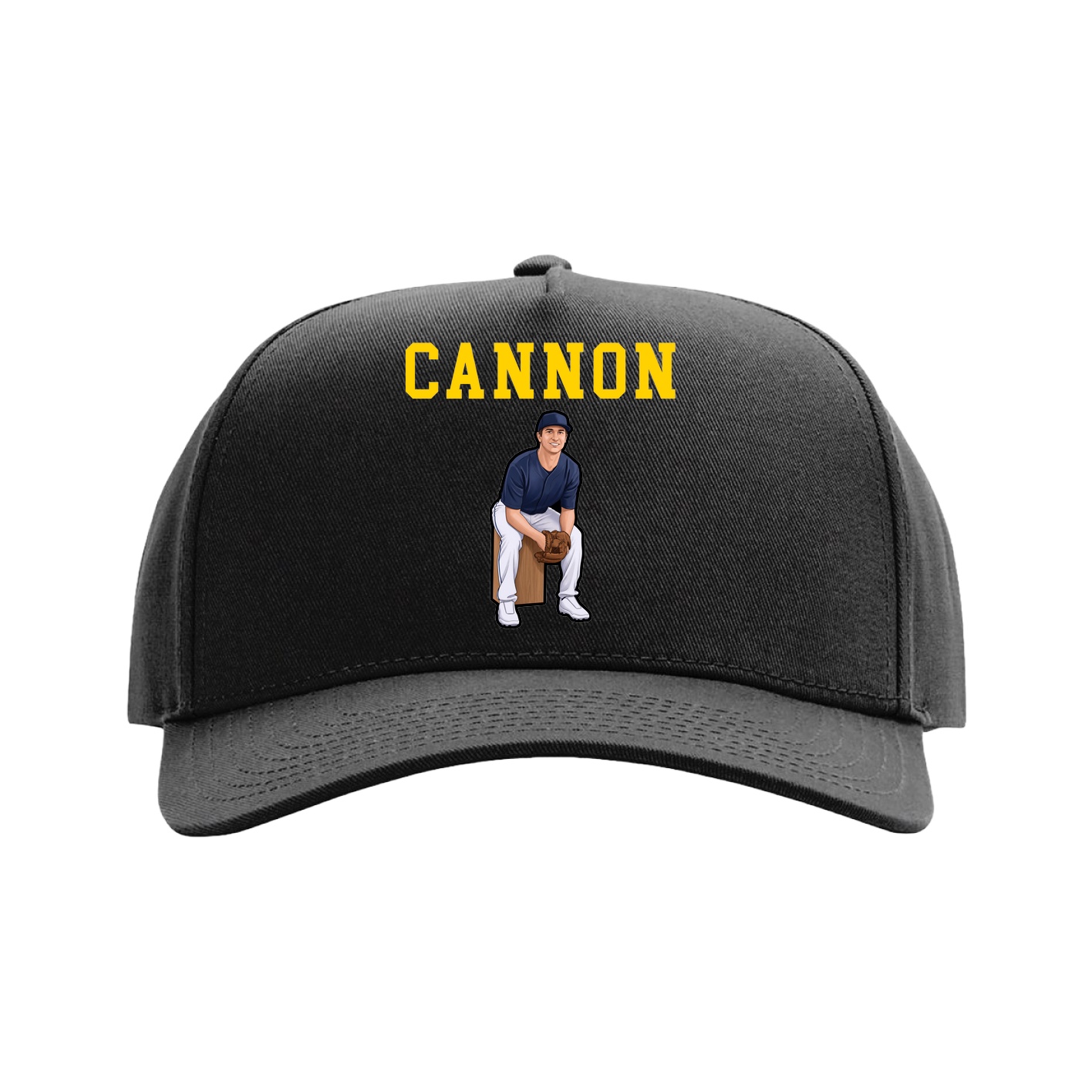 Full Fabric Five-Panel Champ Cap — Shirsey in Black