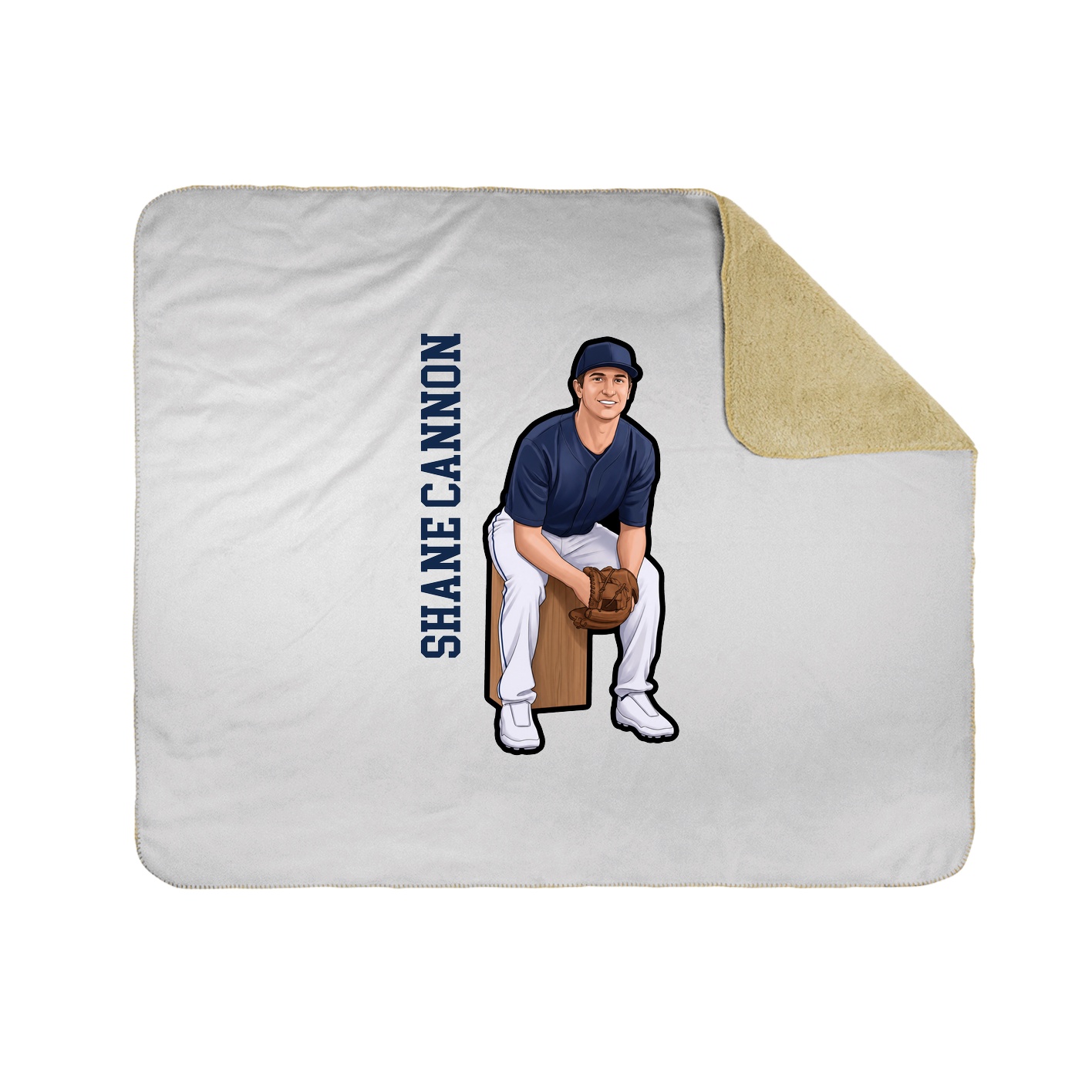 Throw Blanket — Name Vertical in White