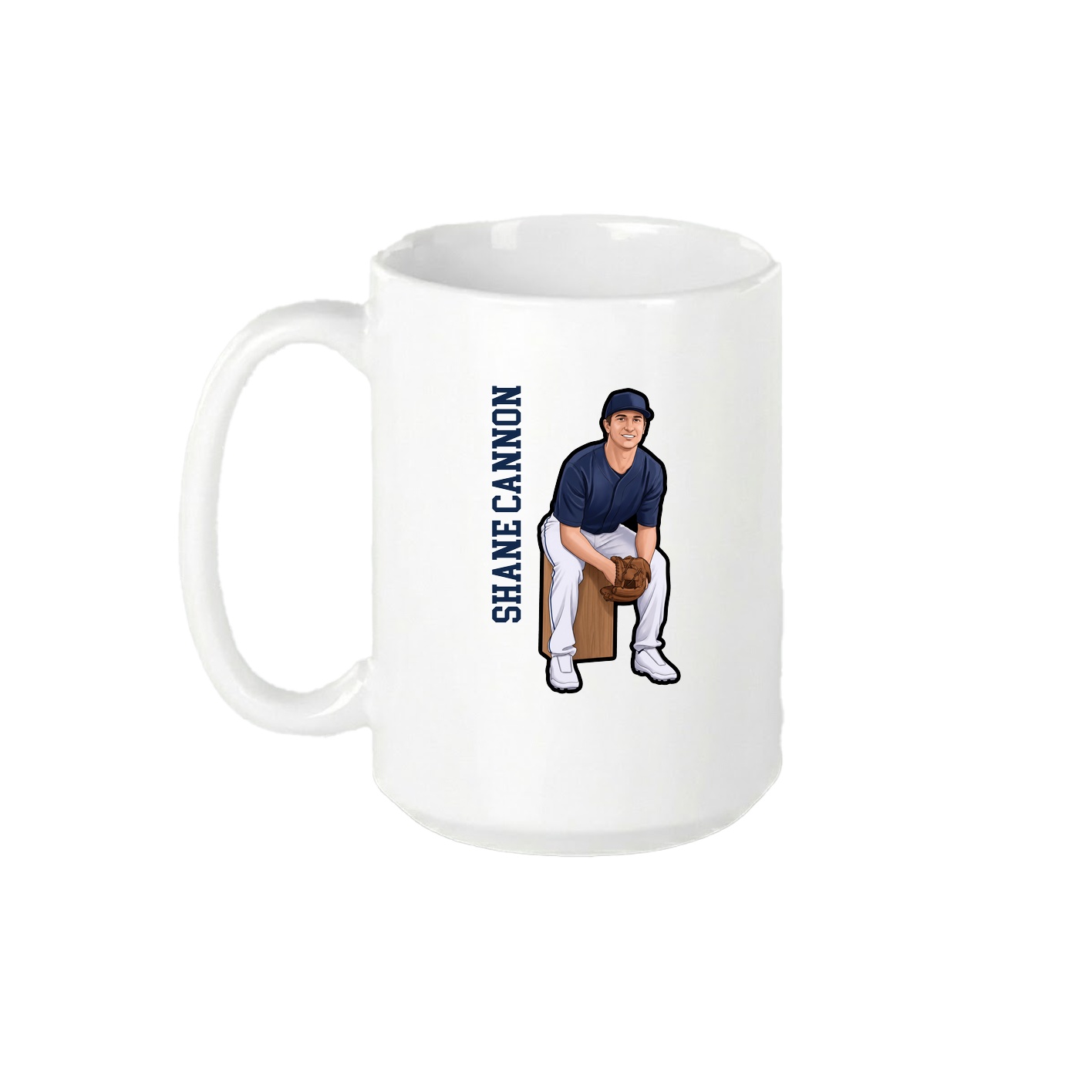 15oz Coffee Mug — Name Vertical in White