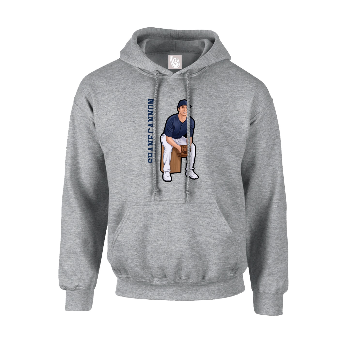 Youth Hoodie — Name Vertical in Grey