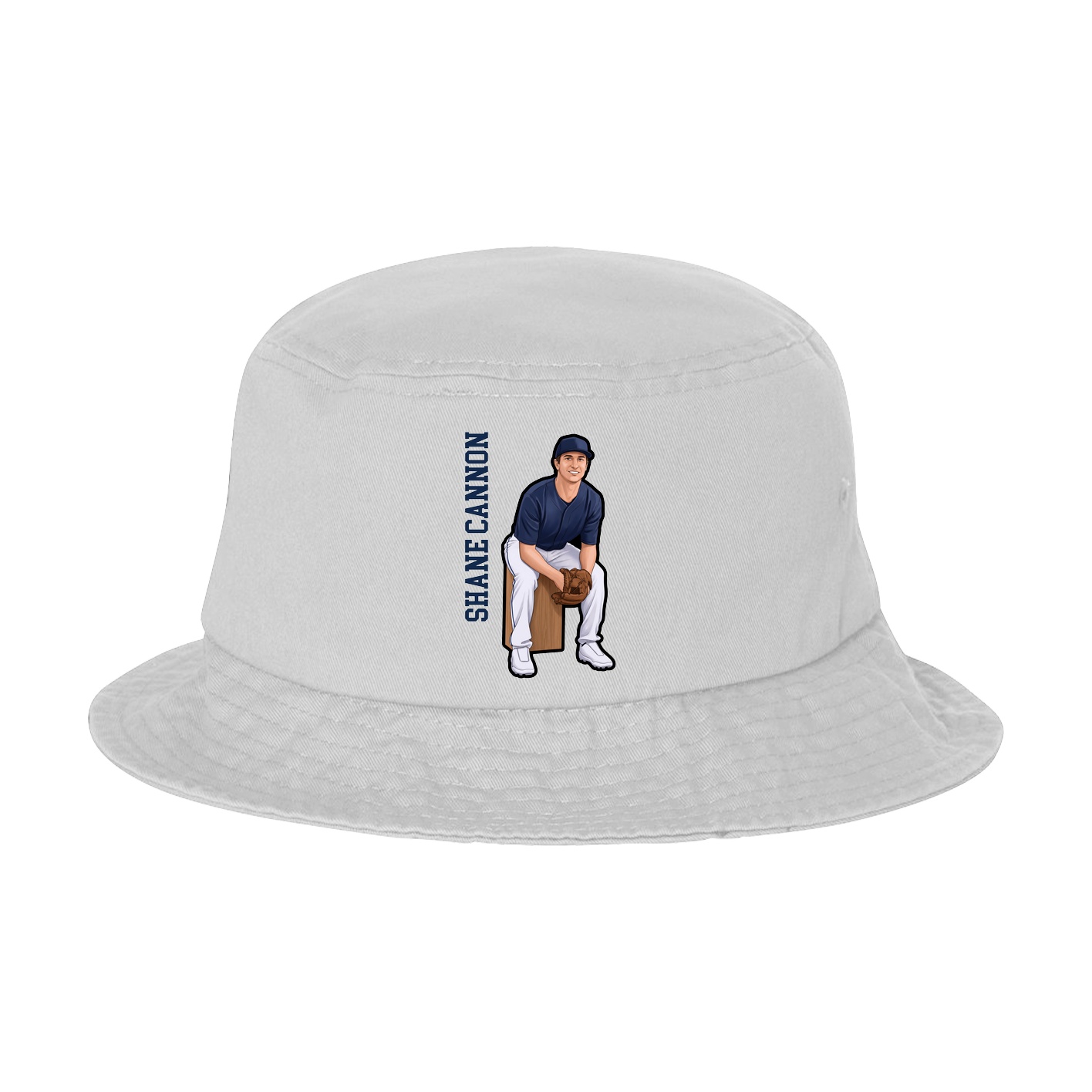 Bucket Cap — Name Vertical in White