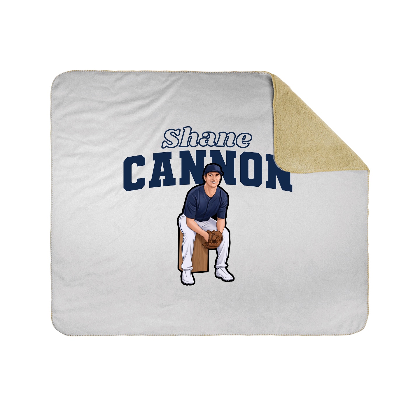 Throw Blanket — Name Arch in White