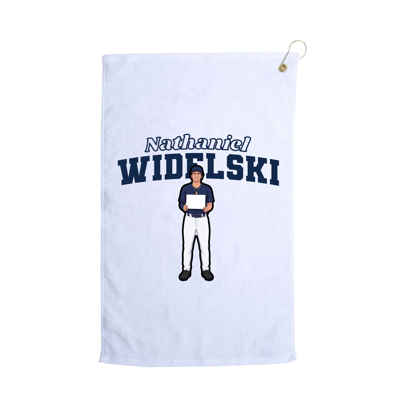 Golf Towel — Name Arch in White