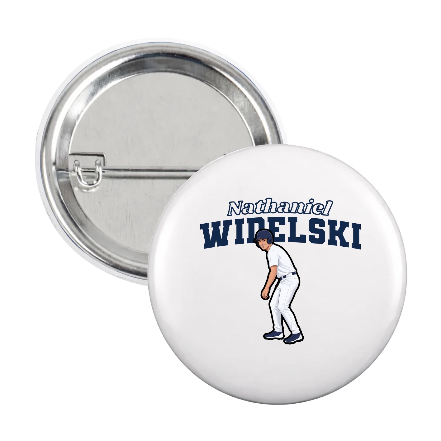 Game Day Button — Name Arch in White