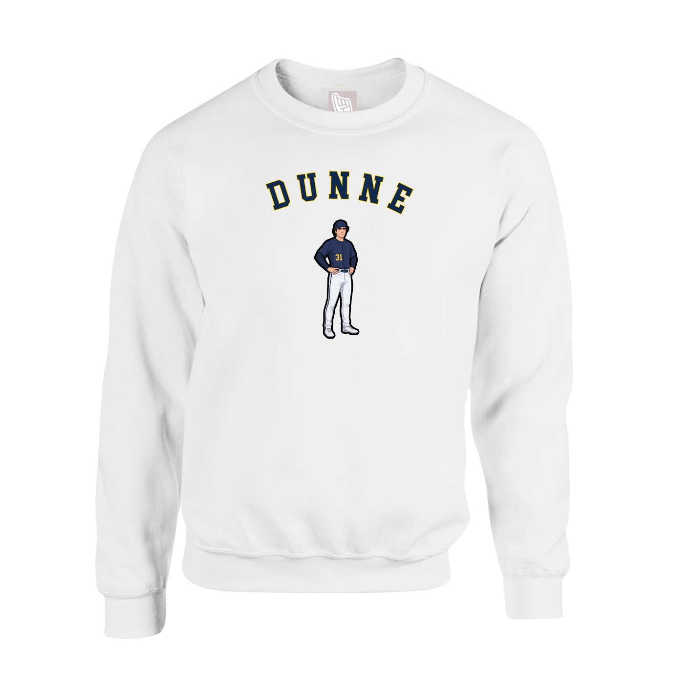 Fleece Crew — Shirsey Arch in White
