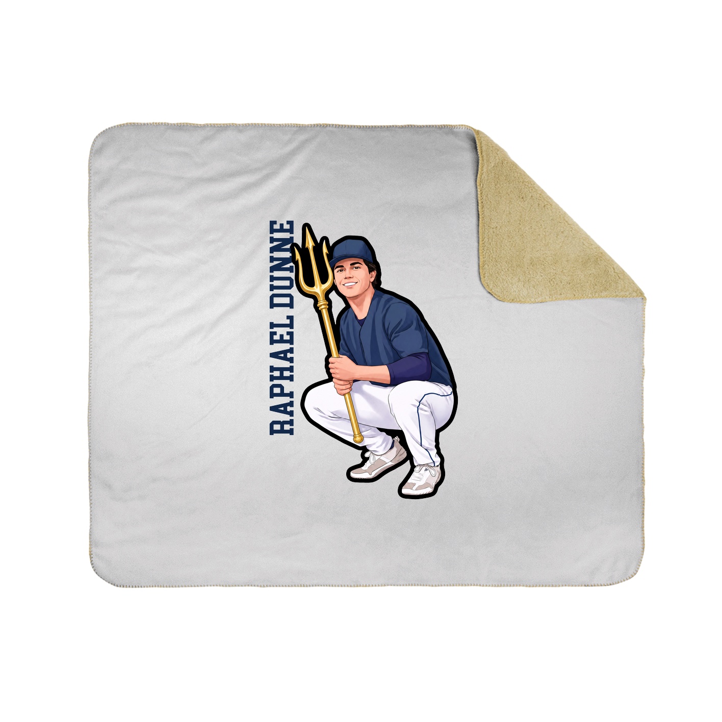 Throw Blanket — Name Vertical in White