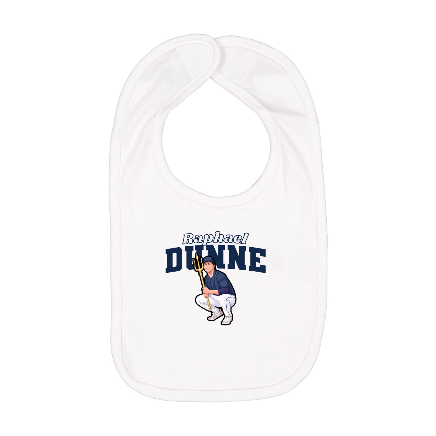 Infant Bib — Name Arch in White