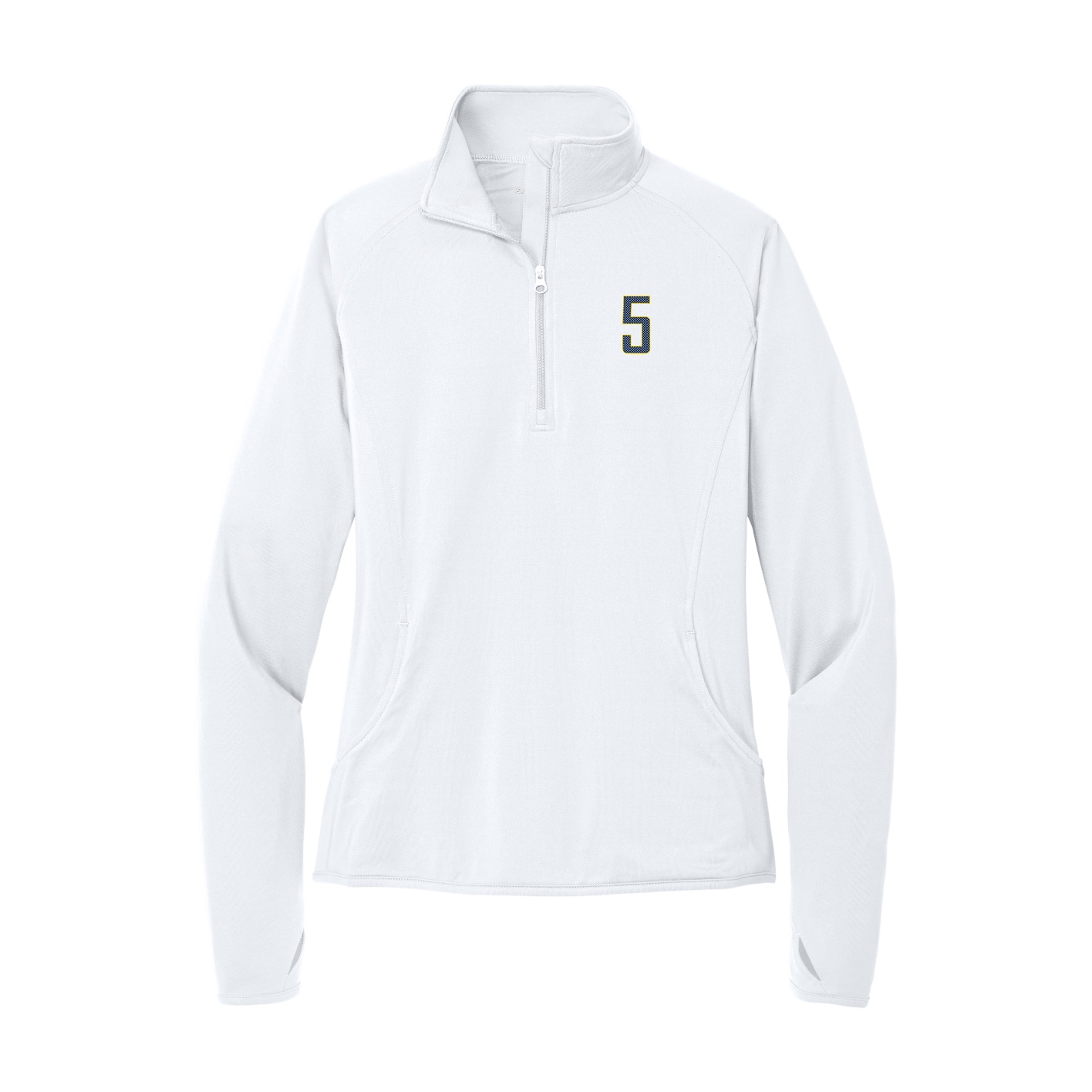 Women's Q-Zip Pullover — Front Shirsy in White