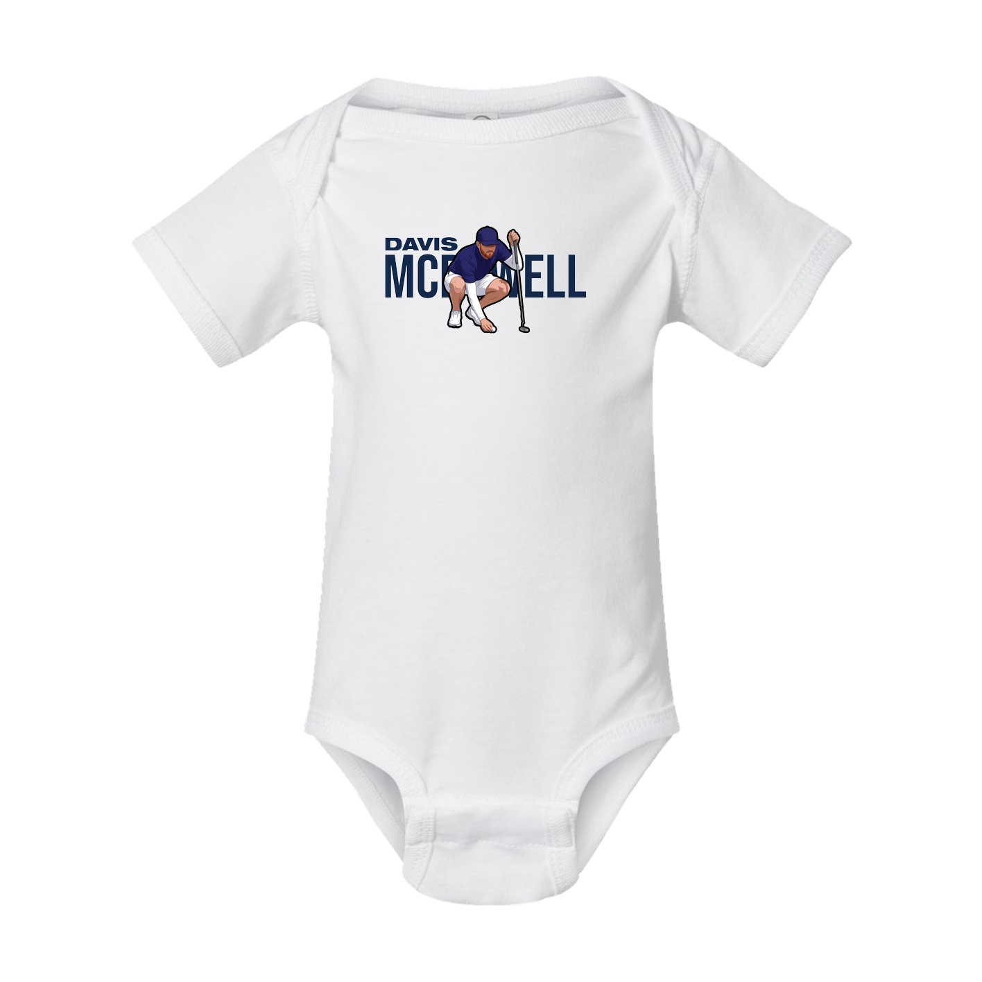 Baby Onesie — Player Name in White
