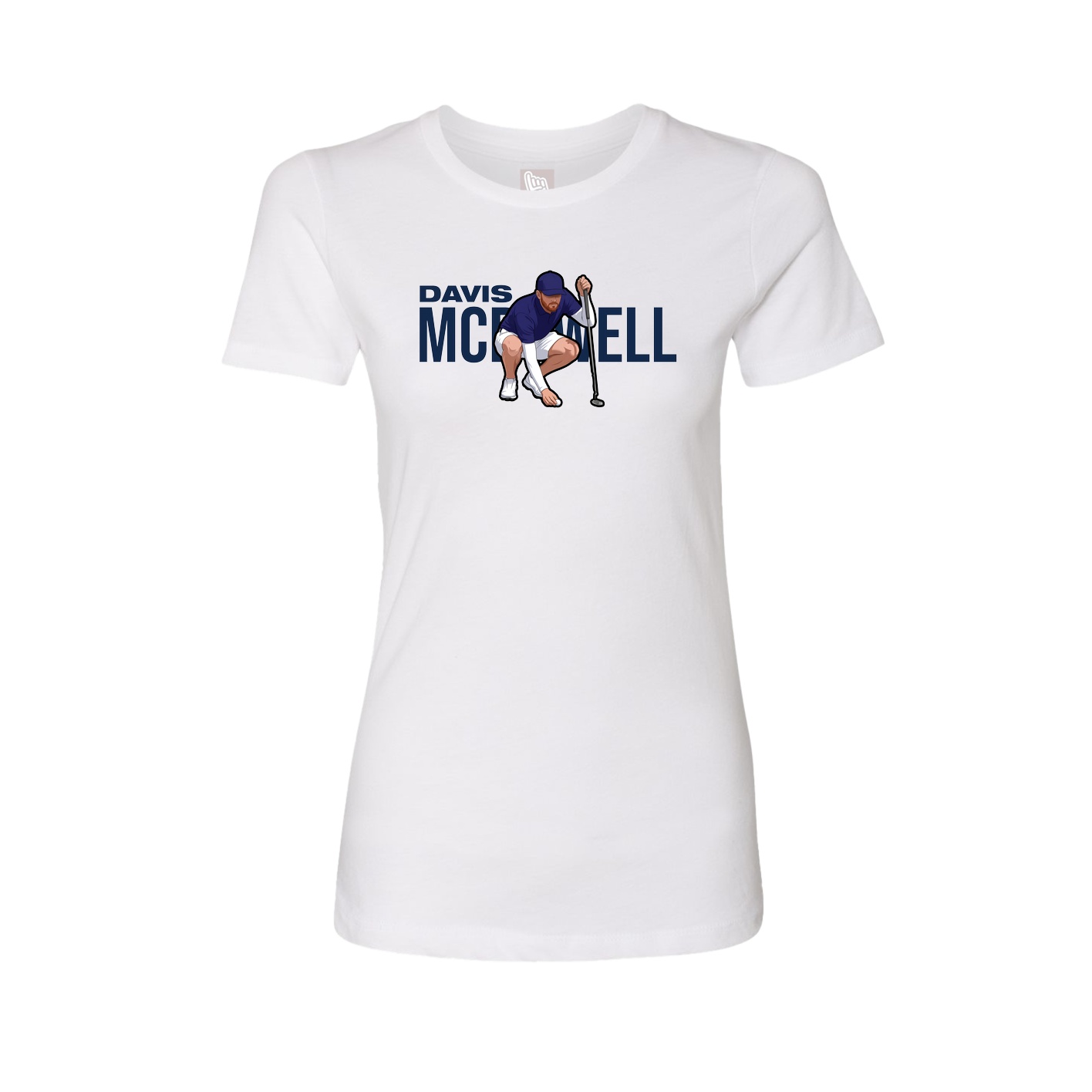 Fitted Women's Tee — Player Name in White