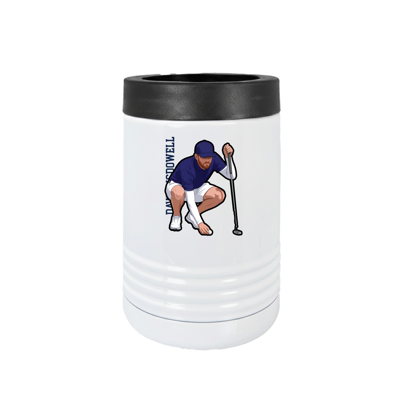 Beverage Holder — Name Vertical in White