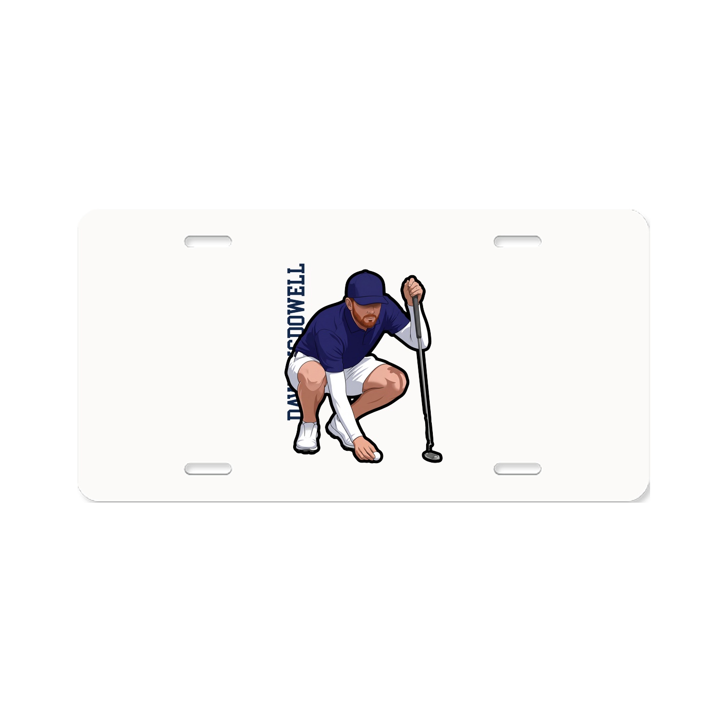 License Plate — Name Vertical in Classic