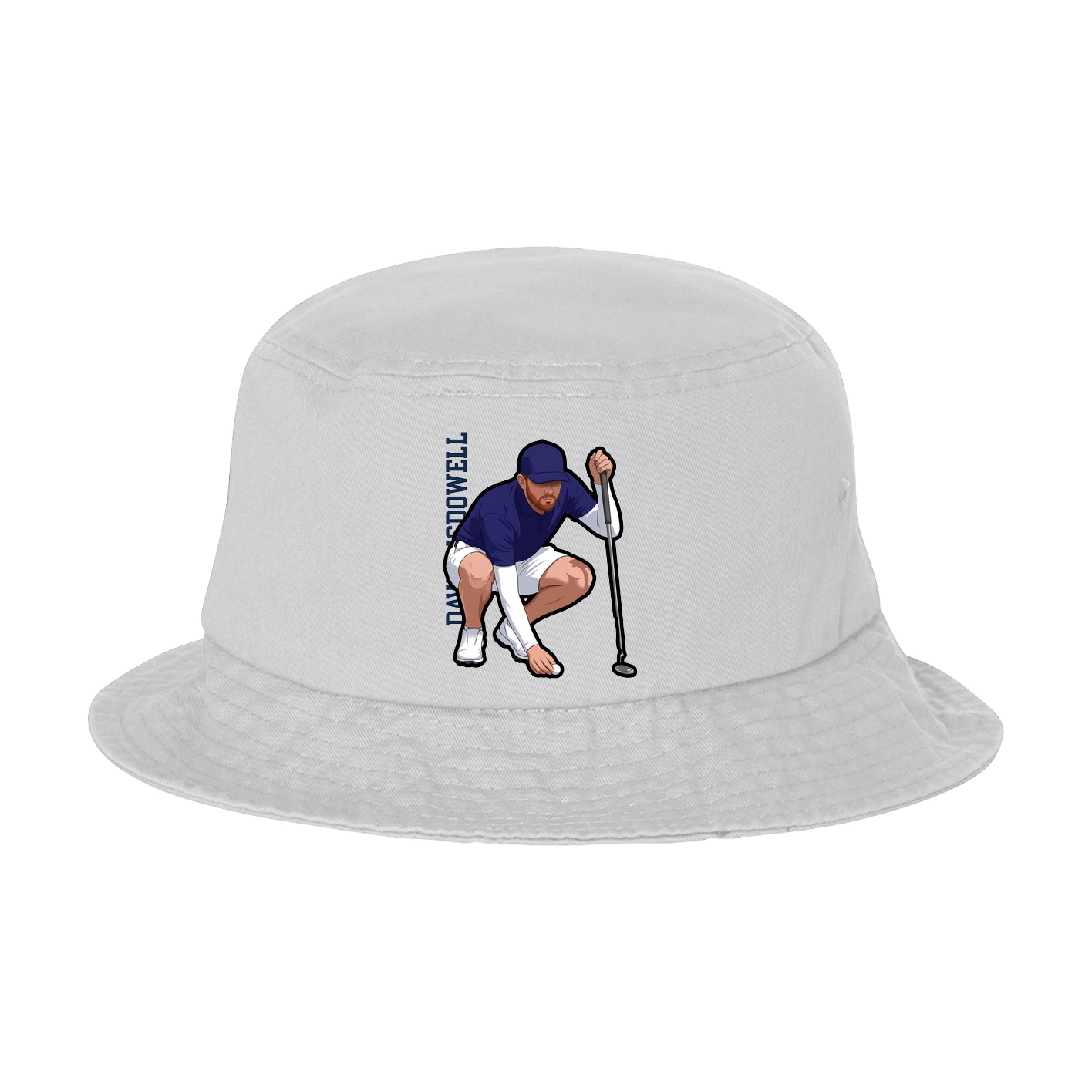 Bucket Cap — Name Vertical in White