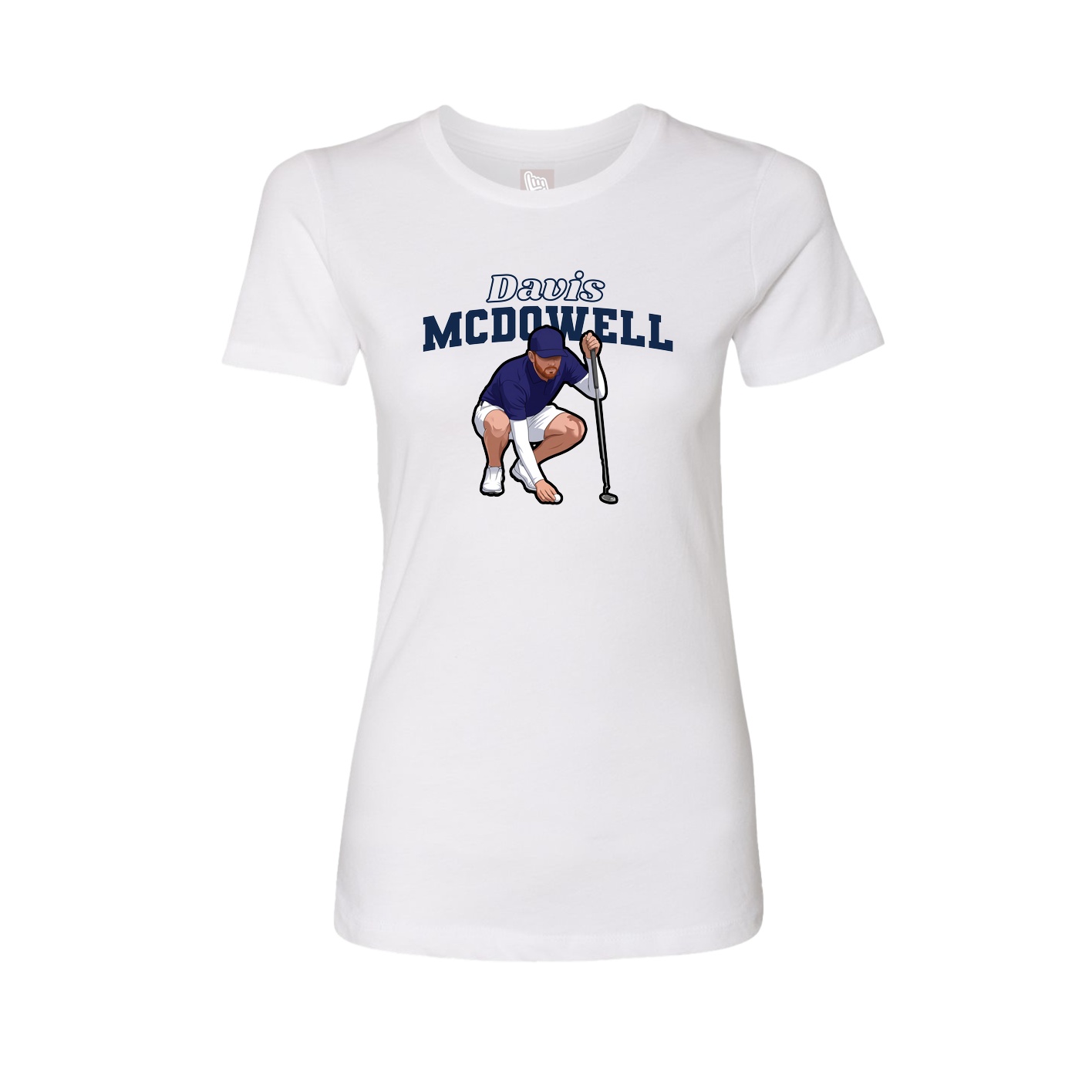 Fitted Women's Tee — Name Arch in White
