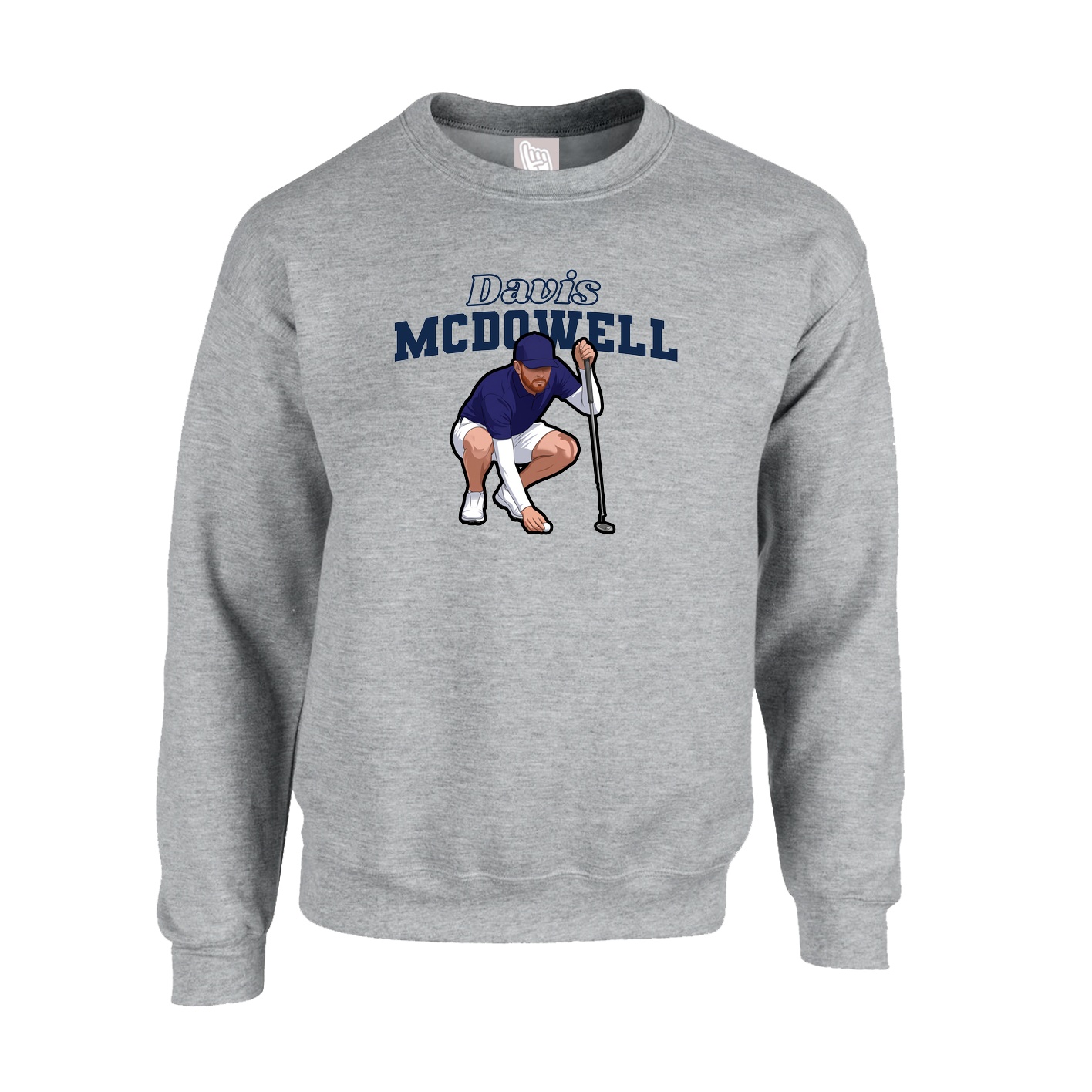 Fleece Crew — Name Arch in Grey