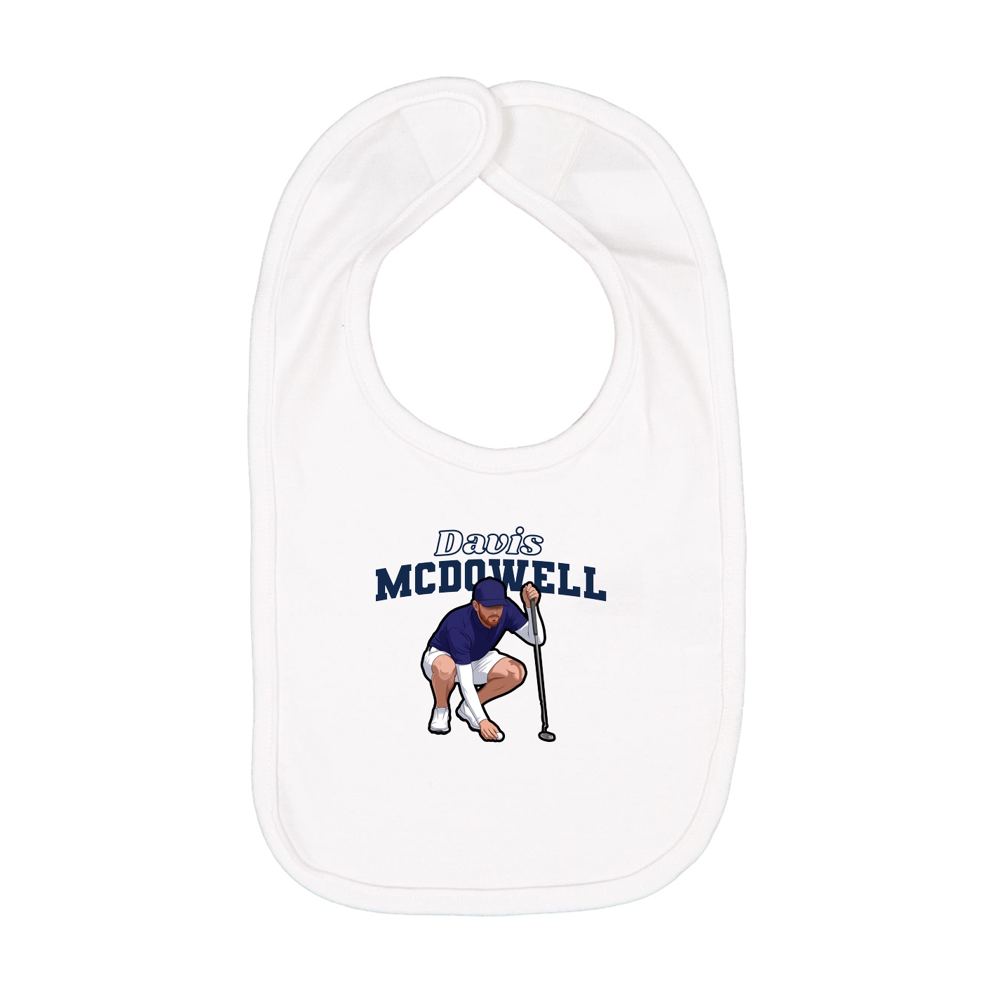 Infant Bib — Name Arch in White