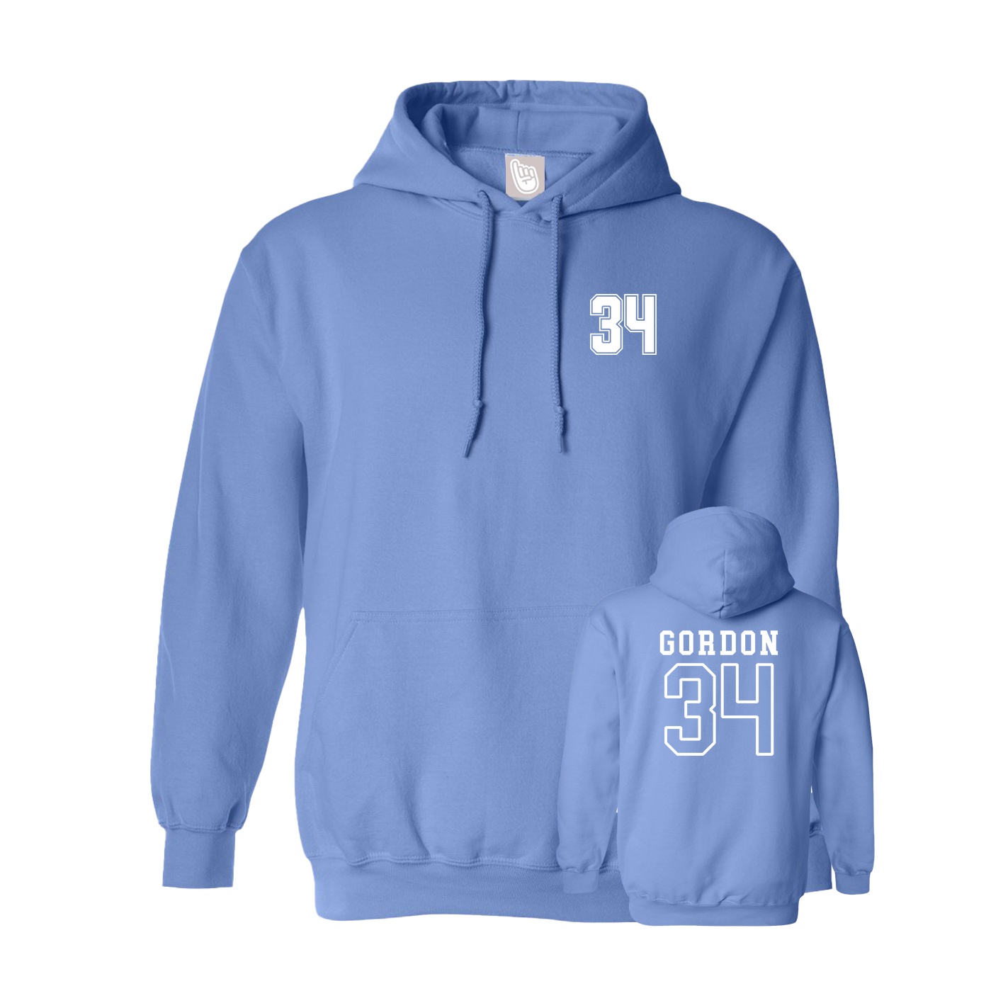 Youth Hoodie — Chest Back in Powder Blue