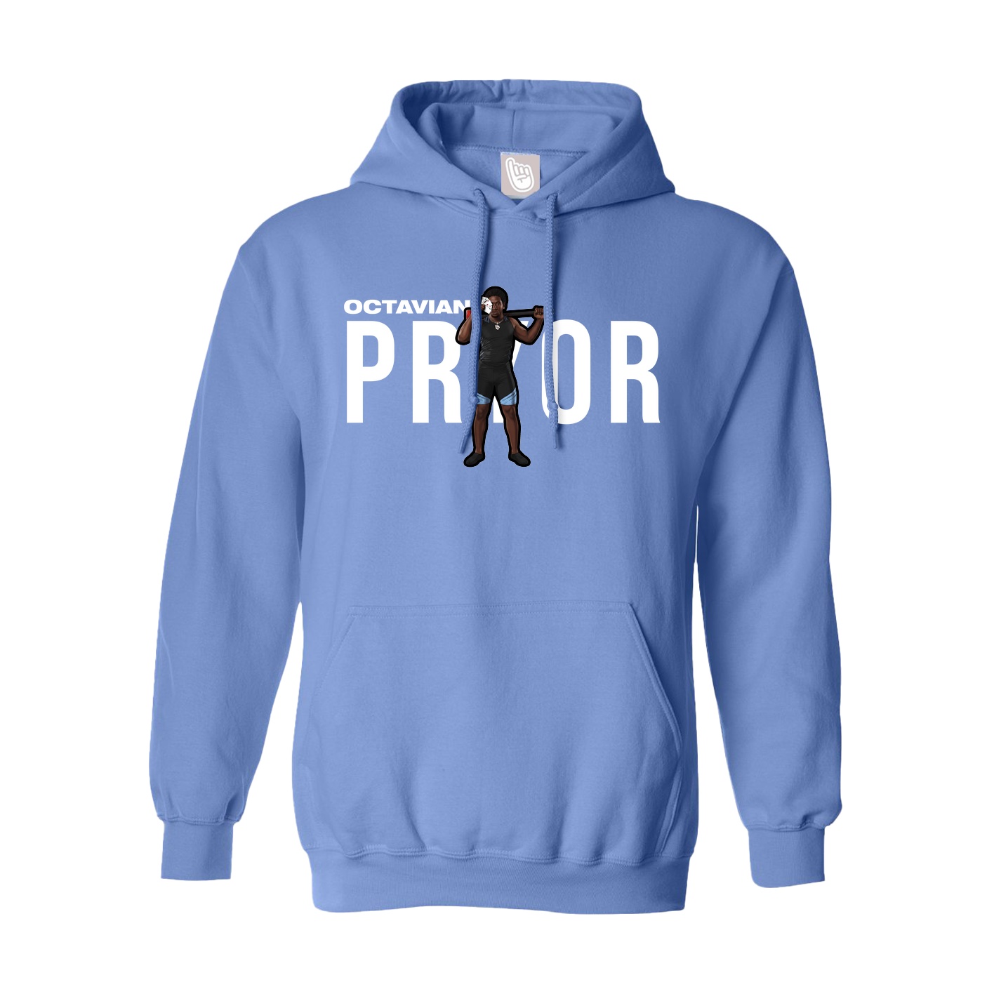 Youth Hoodie — Player Name in Powder Blue