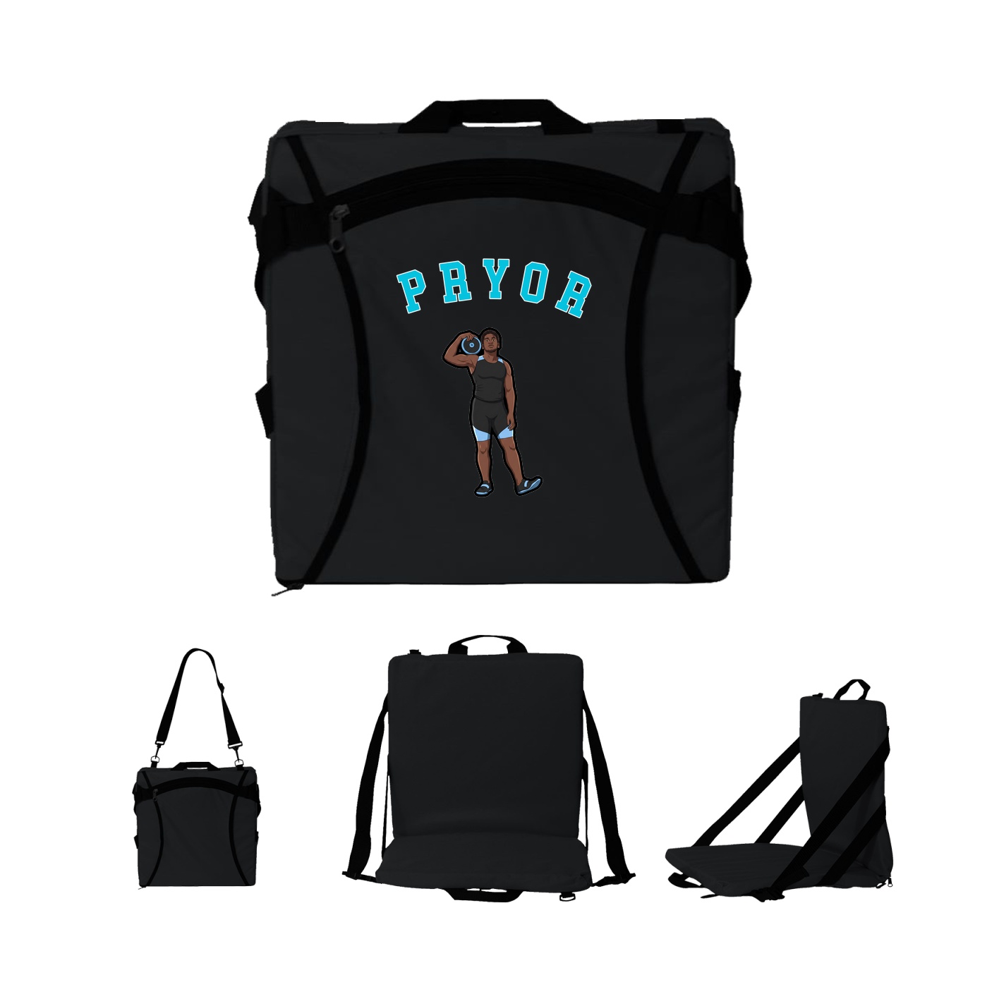 Folding Stadium Seat — Shirsey Arch in Black