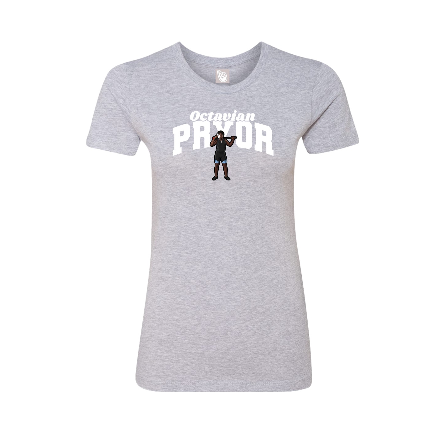 Fitted Women's Tee — Signature Arch in Grey