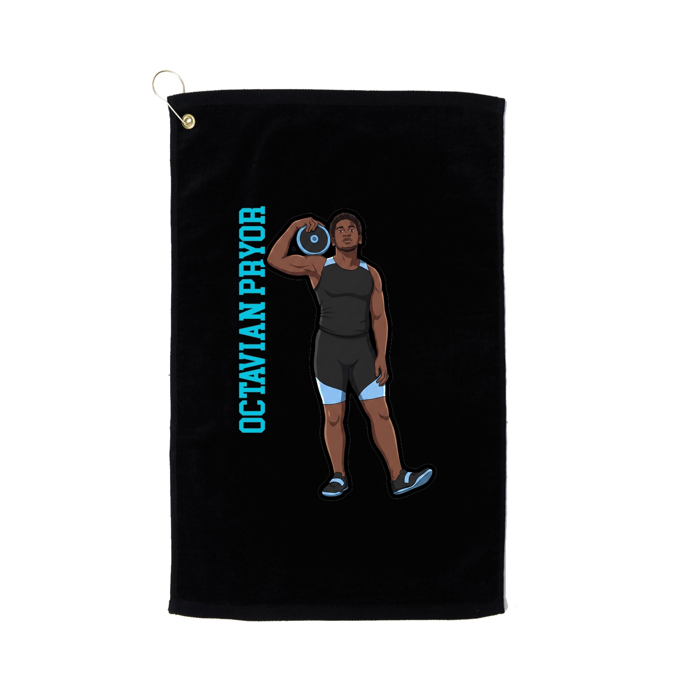 Golf Towel — Name Vertical in Black