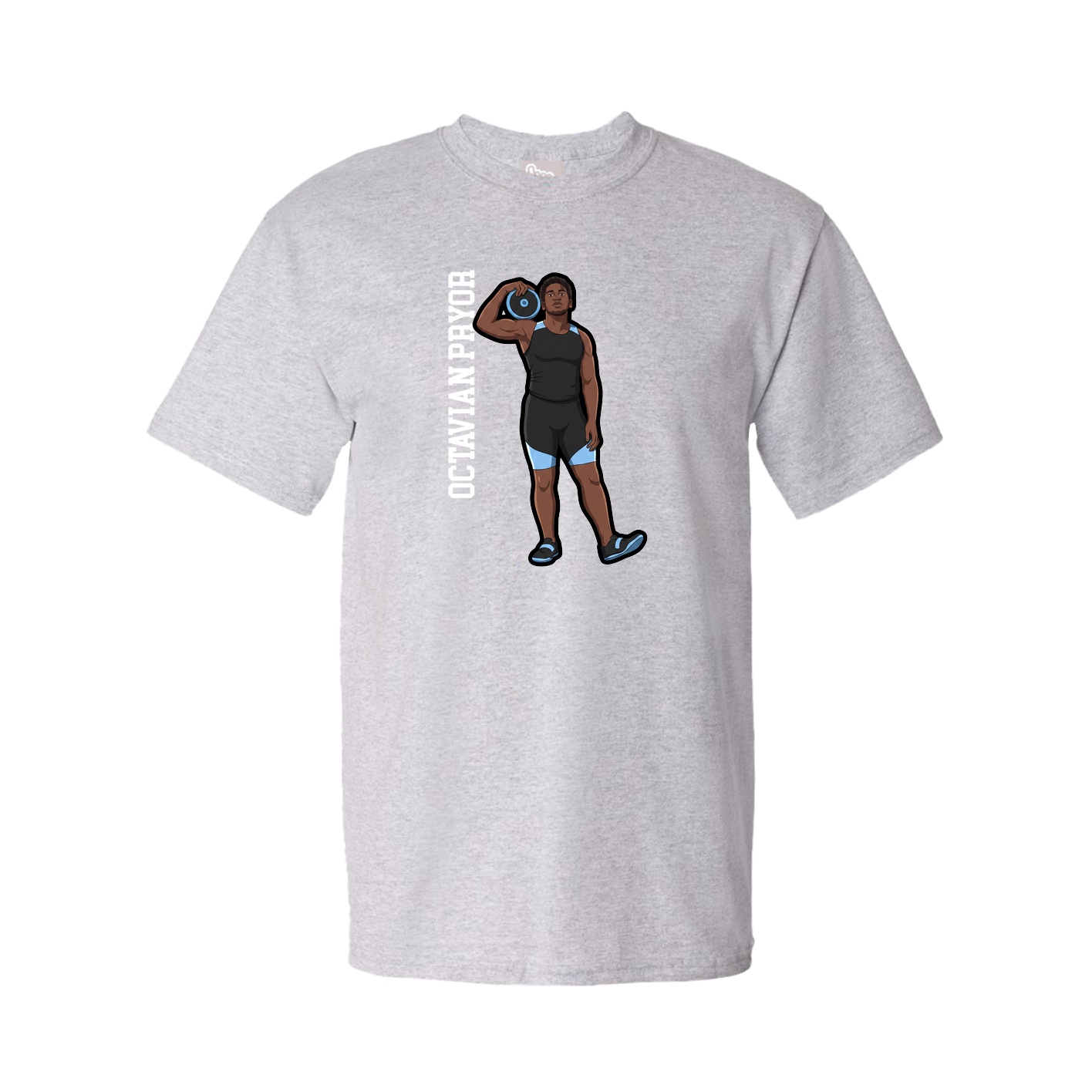 Tee — Name Vertical in Grey