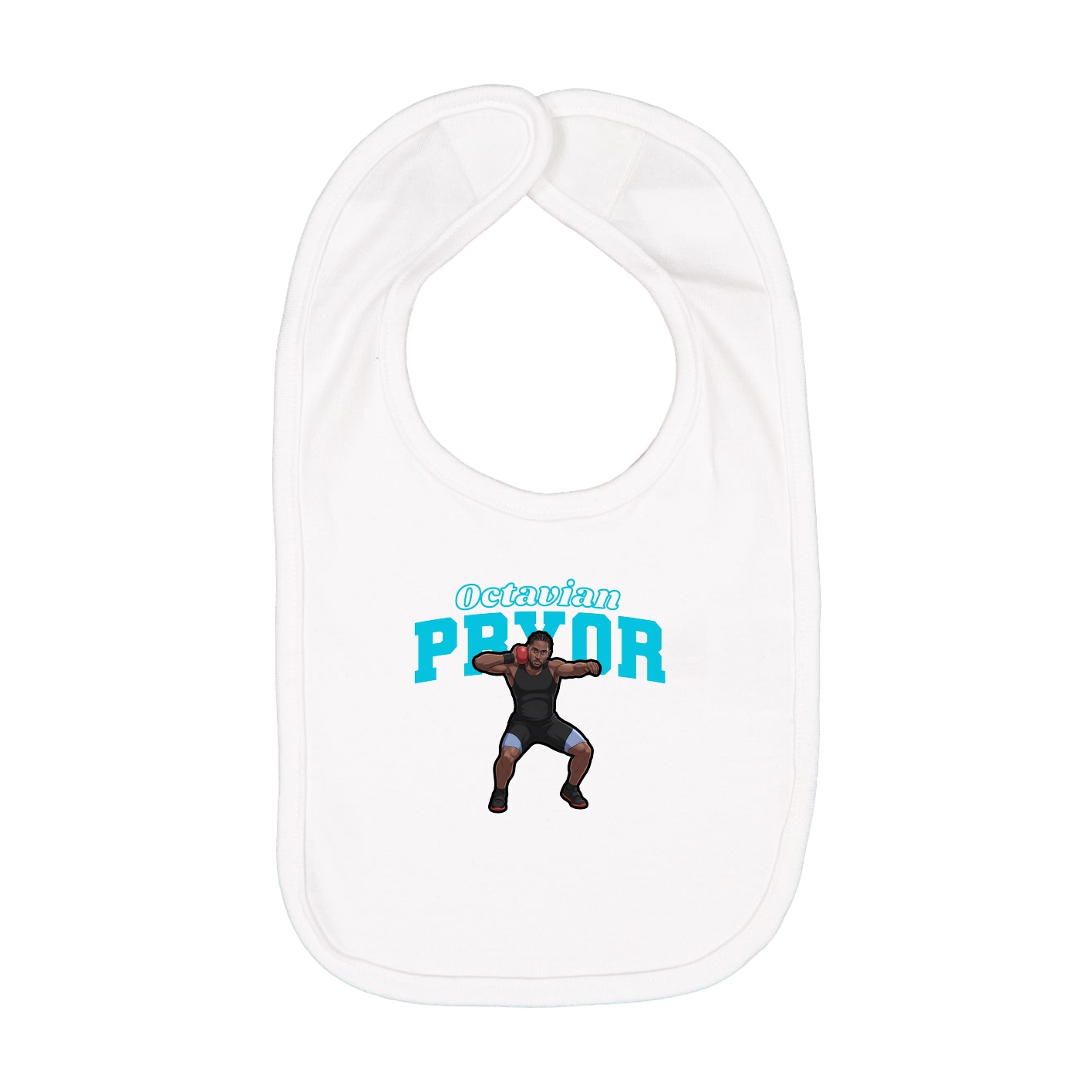 Infant Bib — Name Arch in White