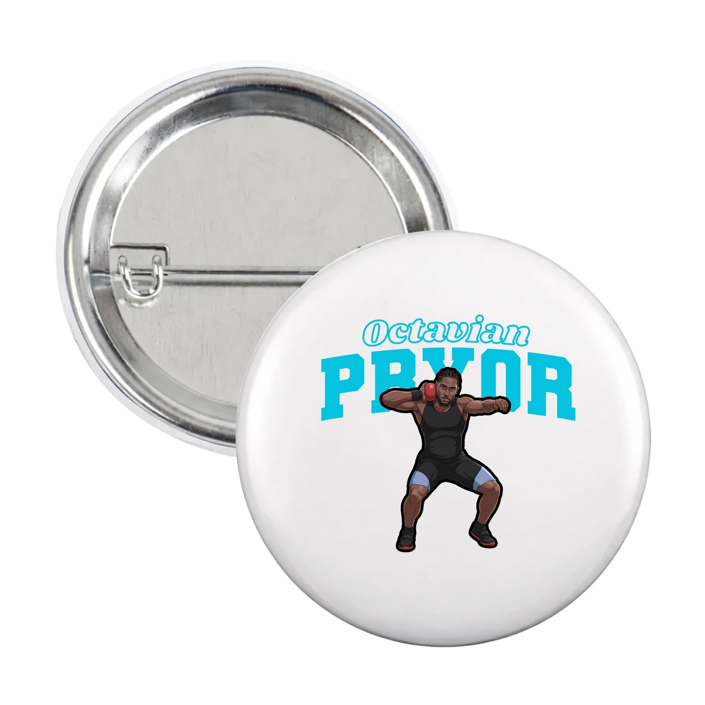 Game Day Button — Name Arch in White
