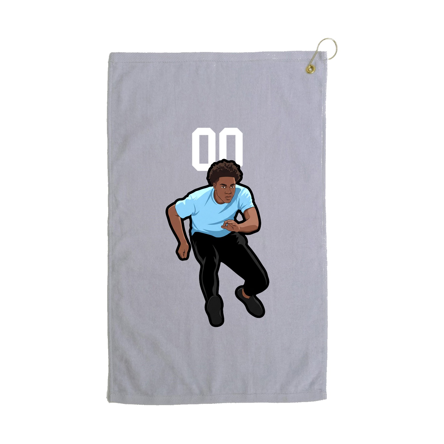 Golf Towel — Number Top in Grey