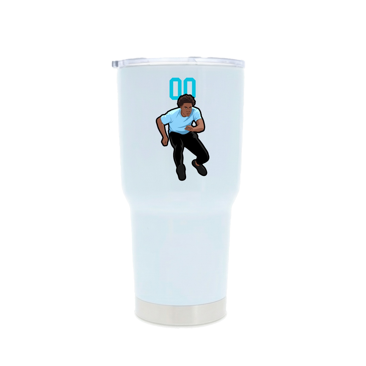 30oz Stainless Steel Tumbler — Number Top in White