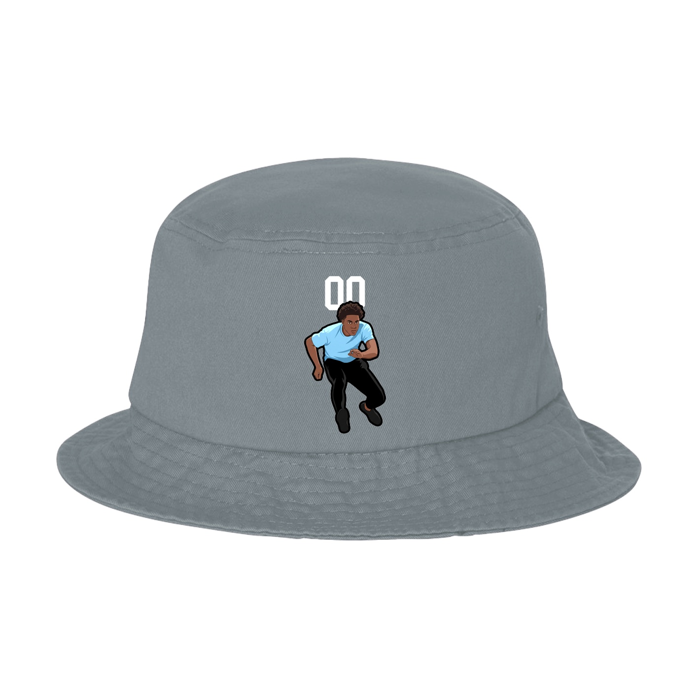 Bucket Cap — Number Top in Grey