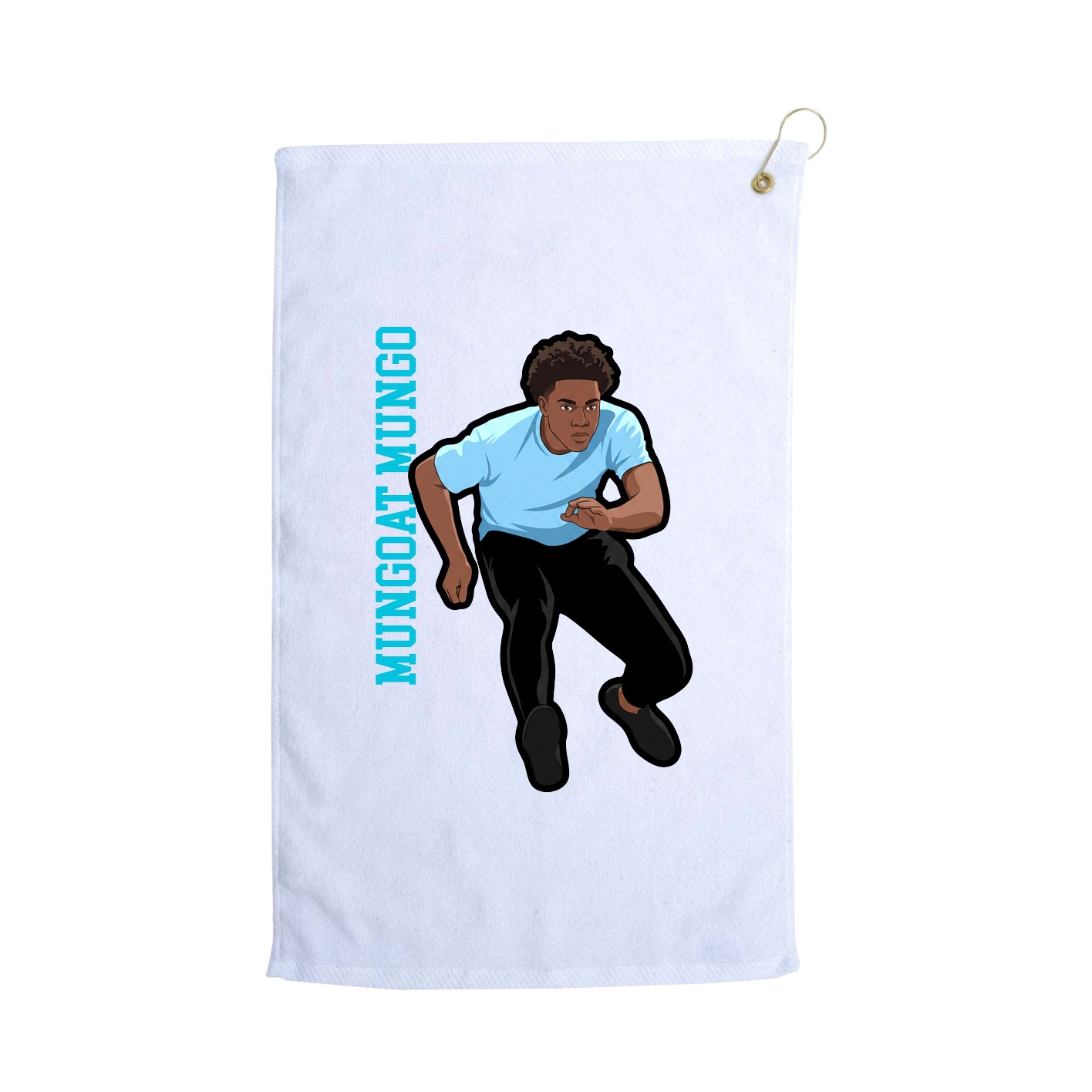 Golf Towel — Name Vertical in White