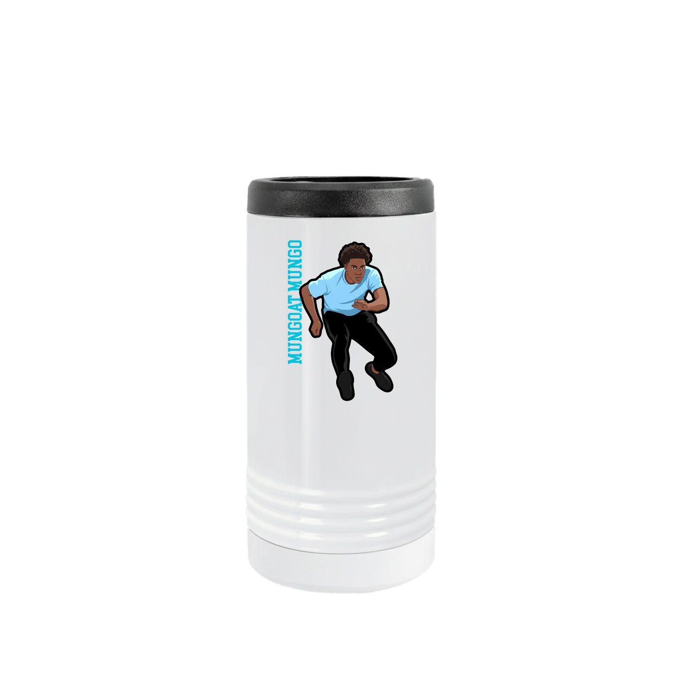 Slim Beverage Holder — Name Vertical in White