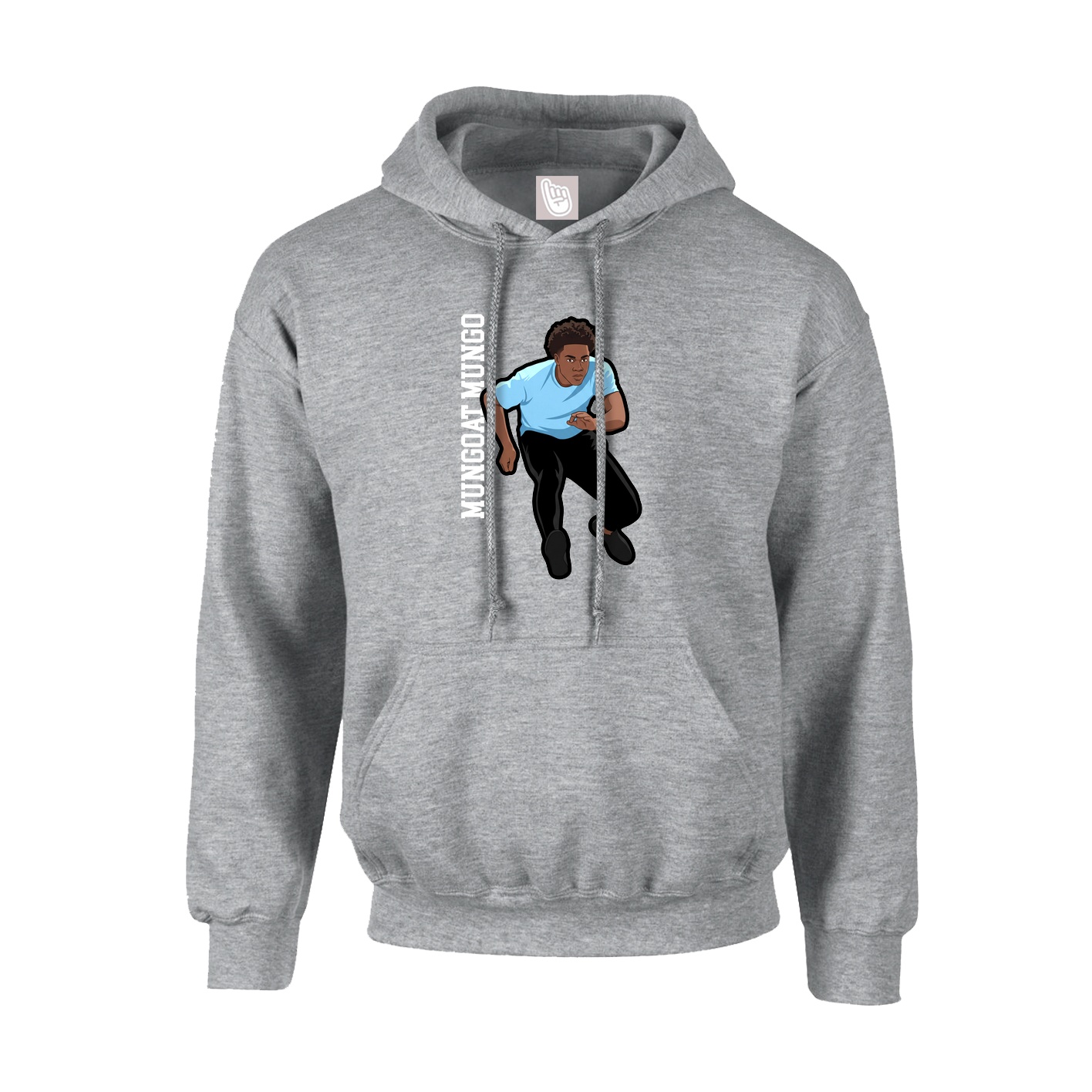Hoodie — Name Vertical in Grey