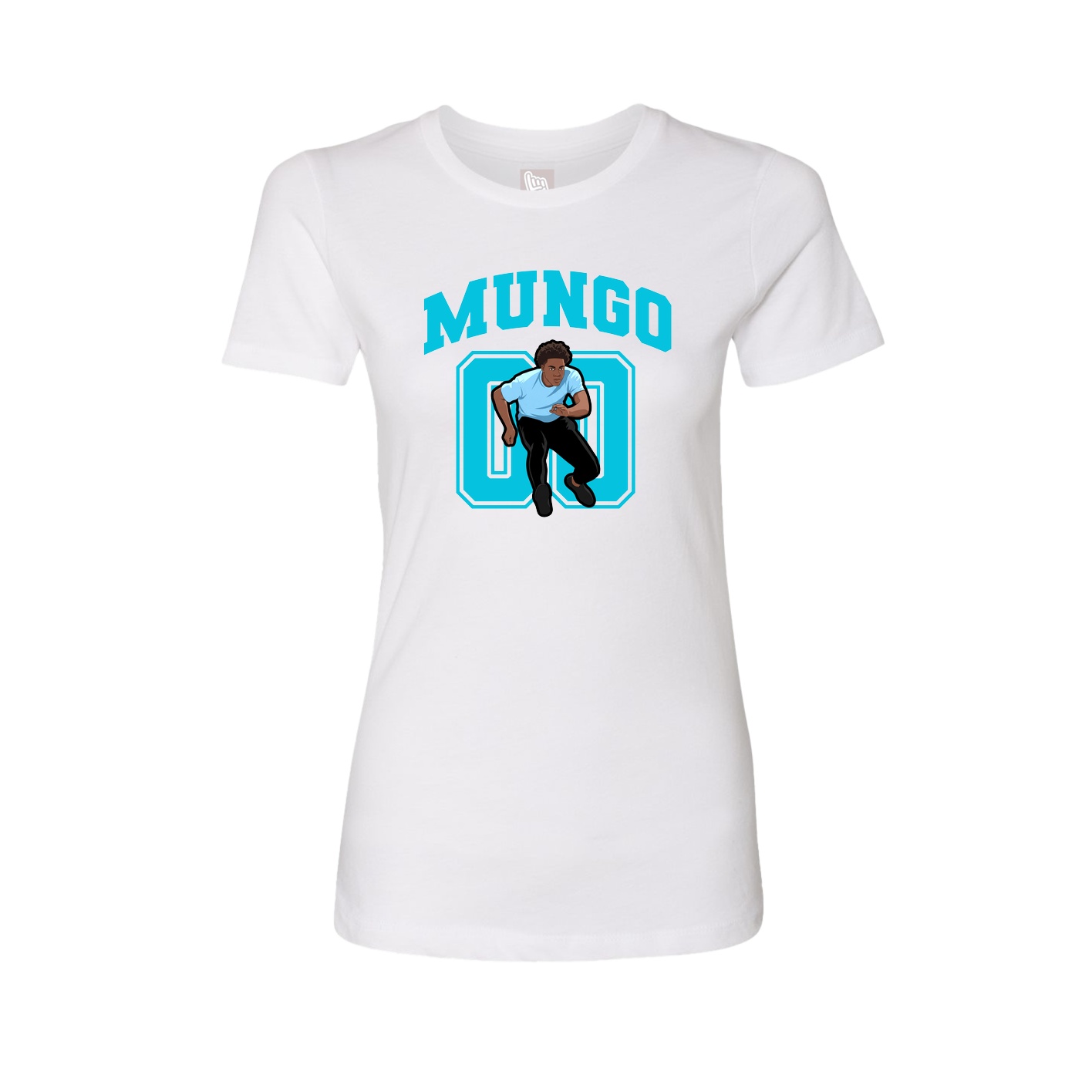 Fitted Women's Tee — Number in White