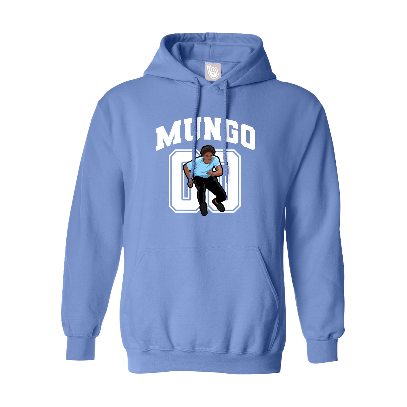 Youth Hoodie — Number in Powder Blue