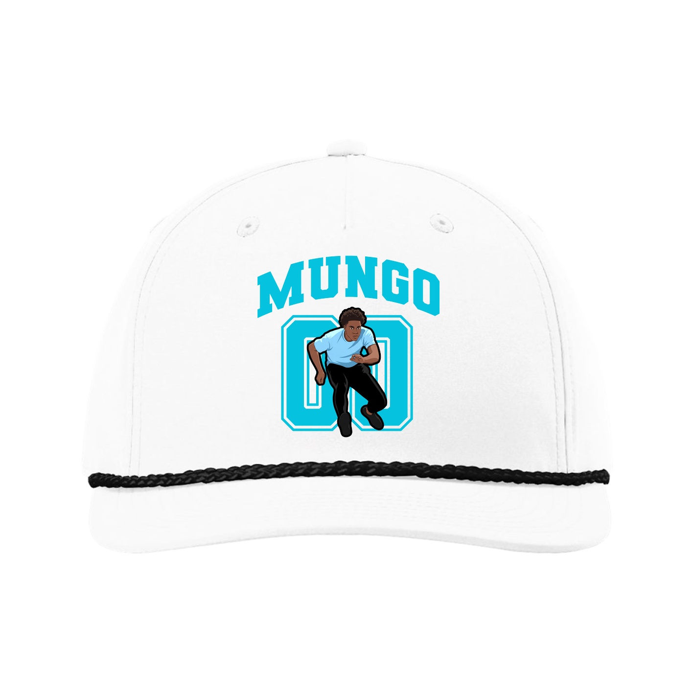 Five-Panel Classic Rope Cap — Number in White