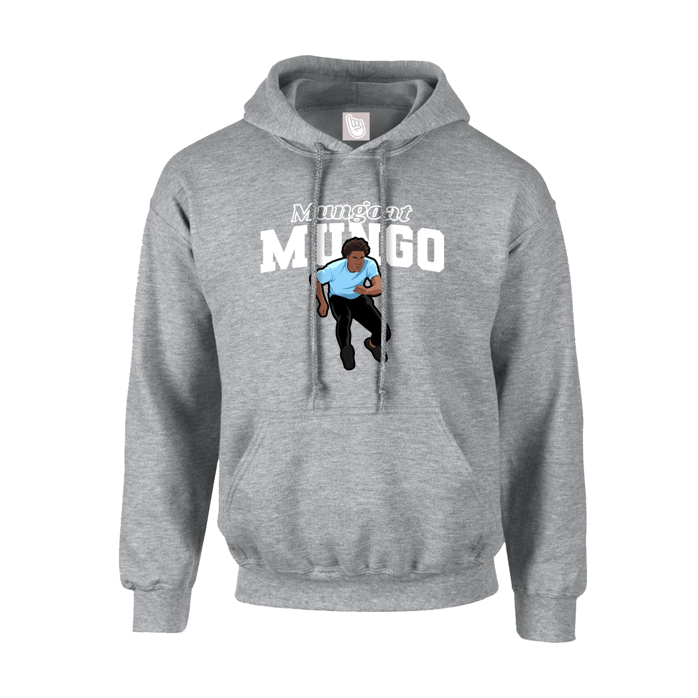 Youth Hoodie — Name Arch in Grey