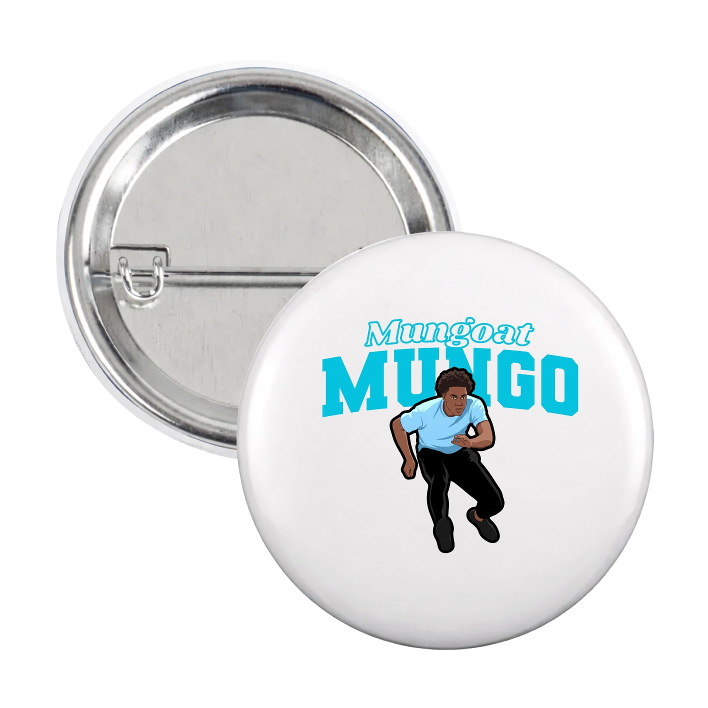 Game Day Button — Name Arch in White