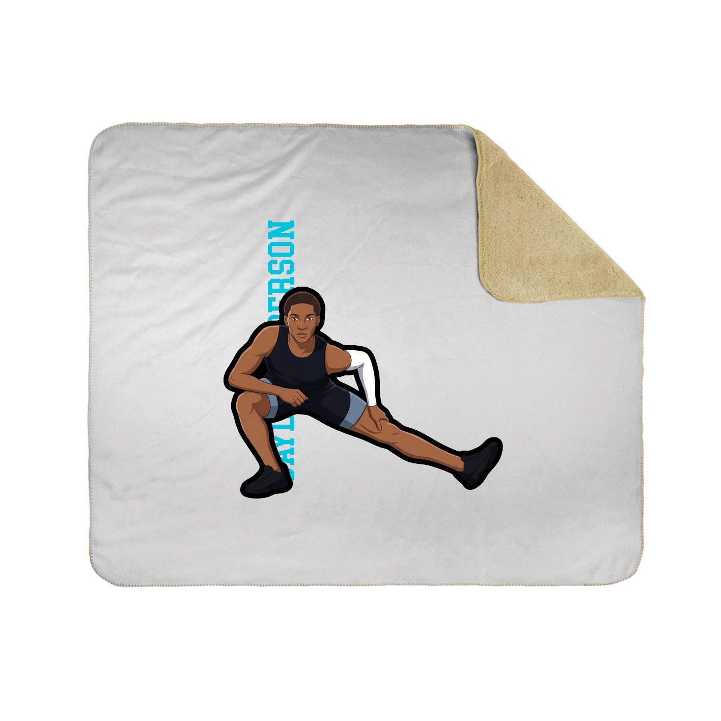Throw Blanket — Name Vertical in White