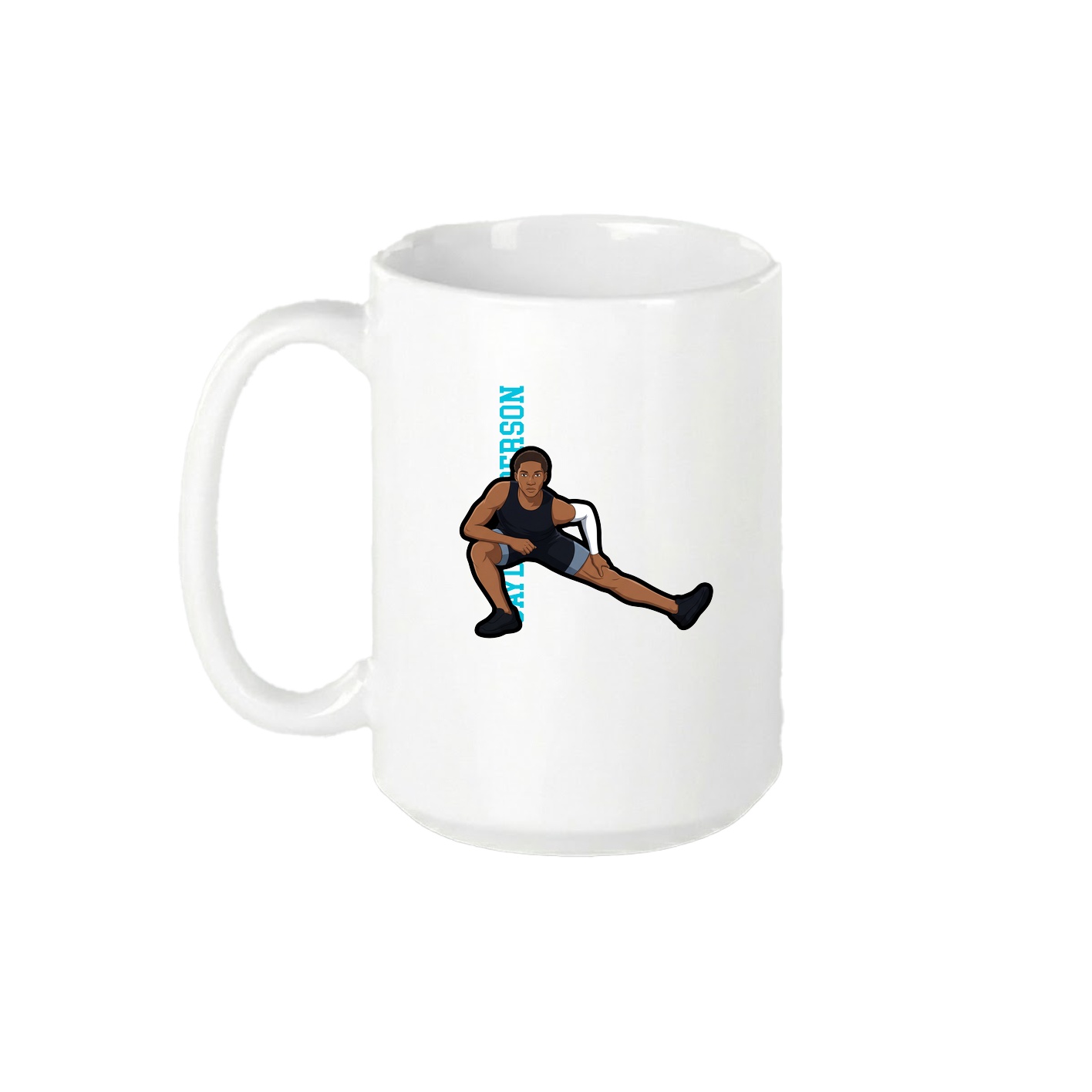 15oz Coffee Mug — Name Vertical in White